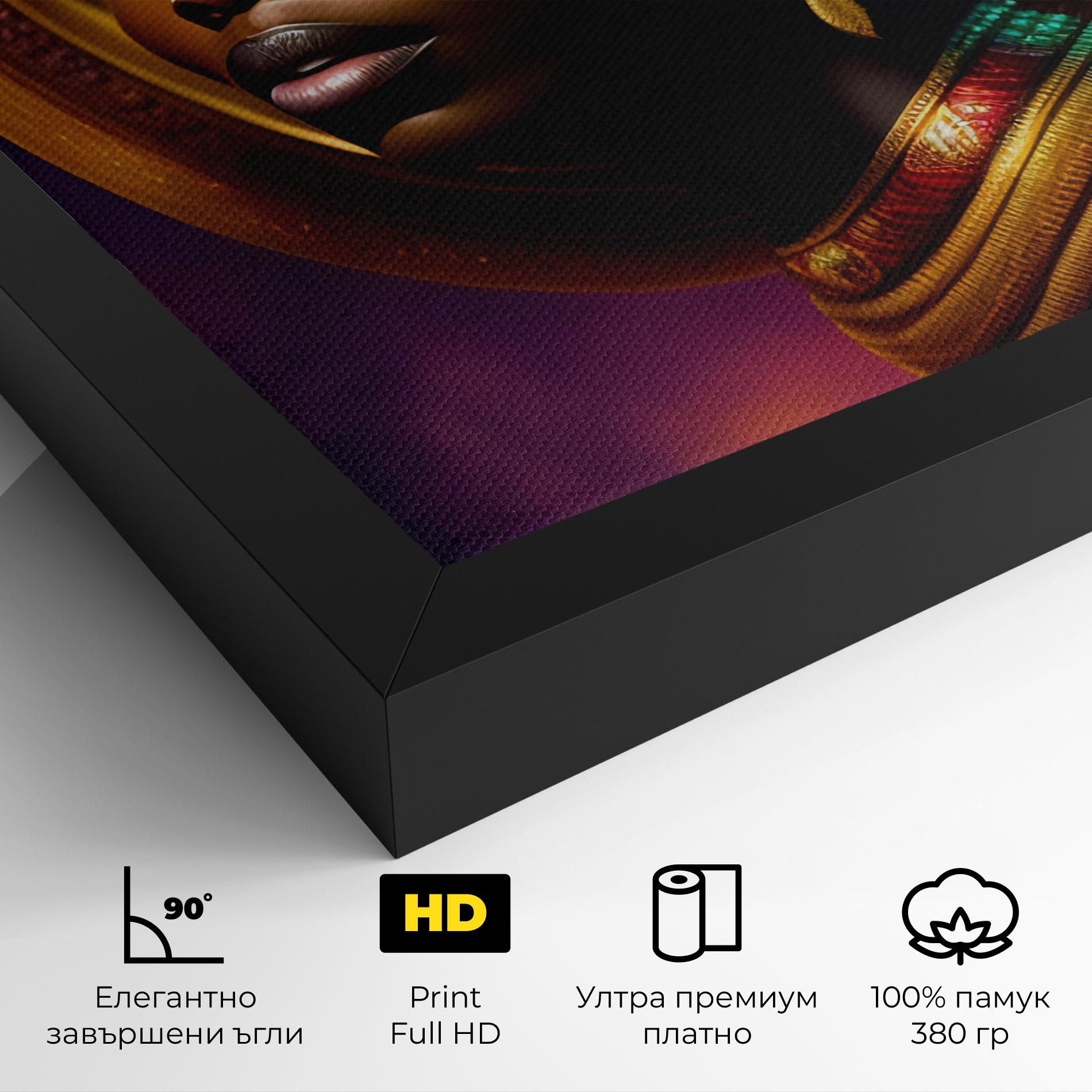 Картина на платно Golden Crown Woman mockup 4