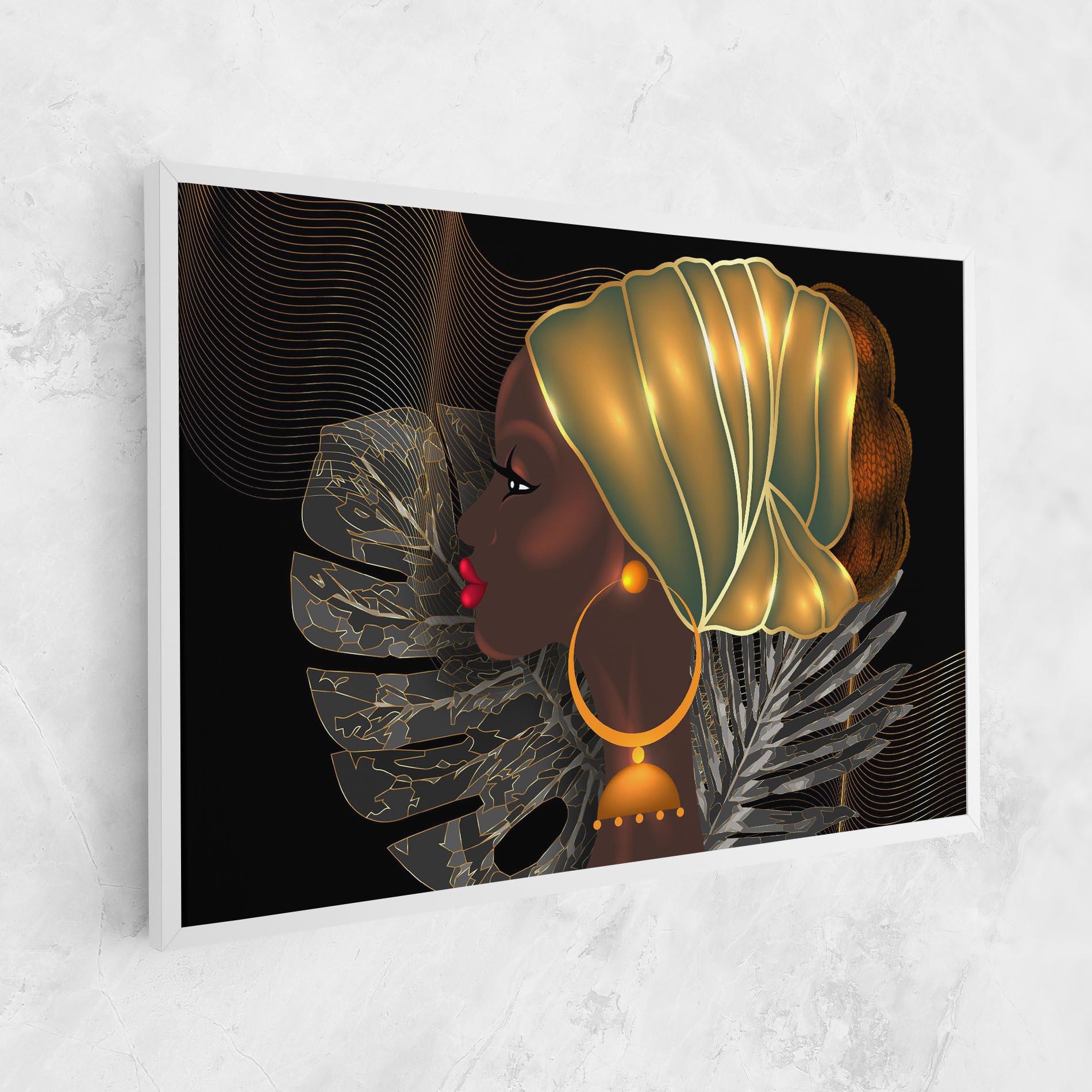 Картина на платно African Gold Leaf mockup 1