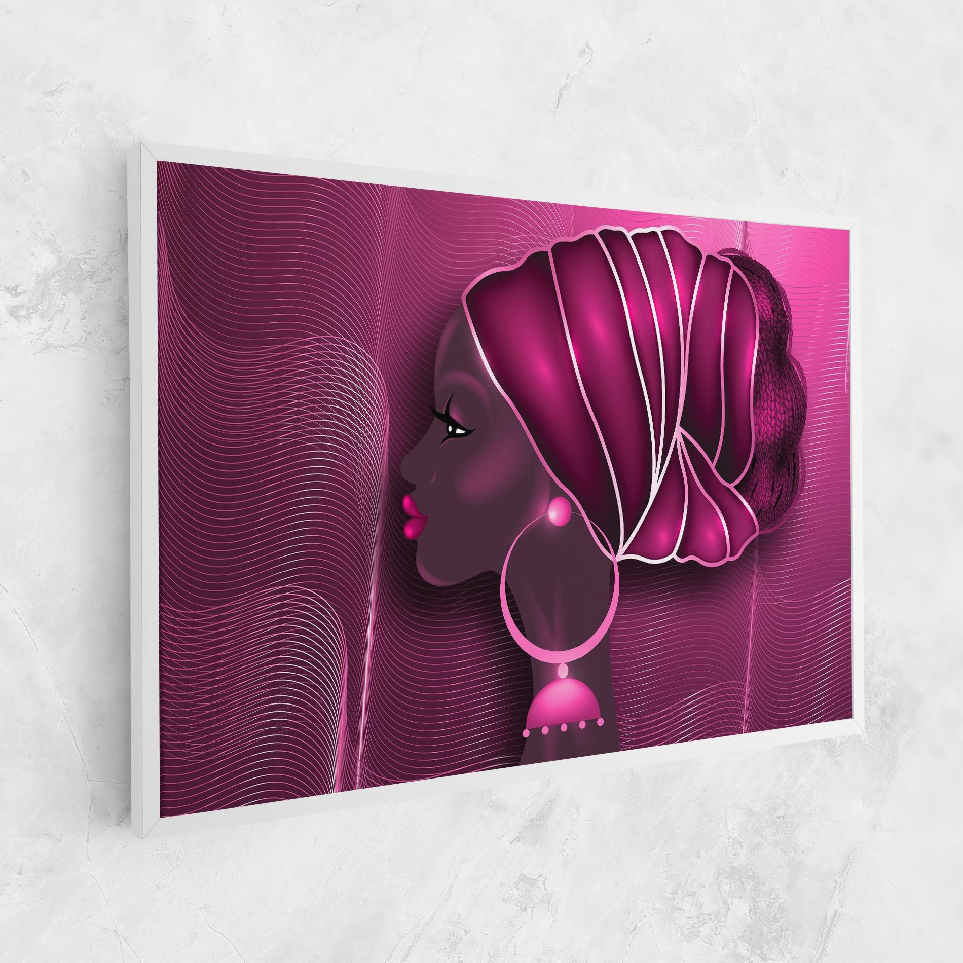 Картина на платно African Pink Woman mockup 1