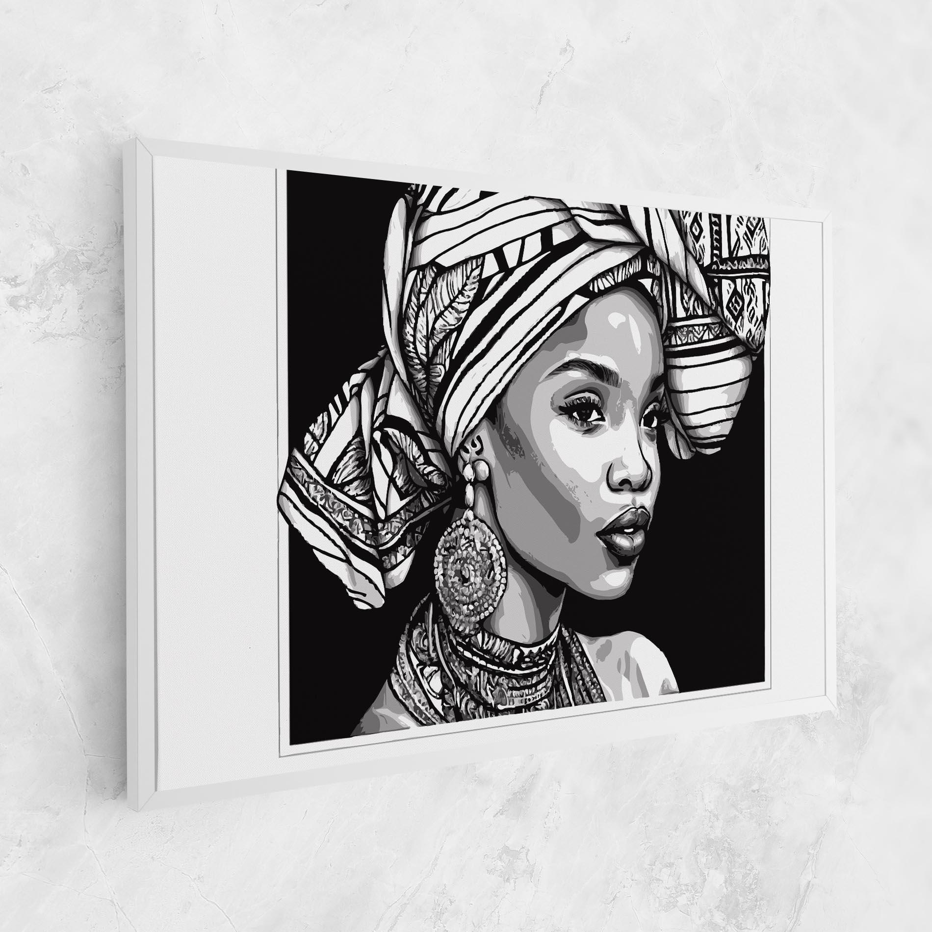 Картина на платно Beautiful African Lady mockup 1