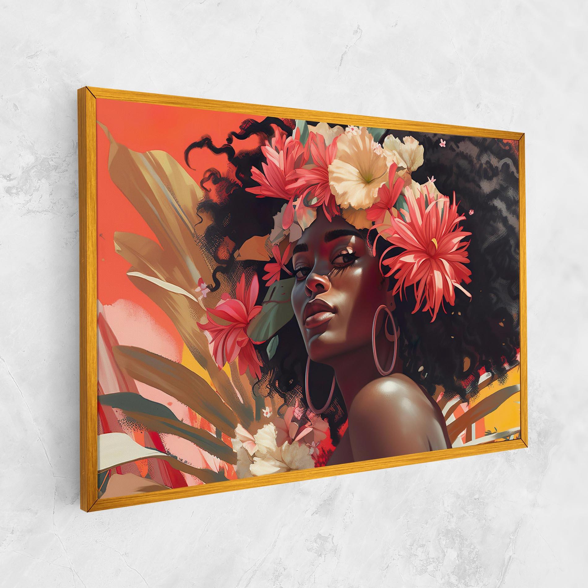 Картина на платно African Flower Woman mockup 1