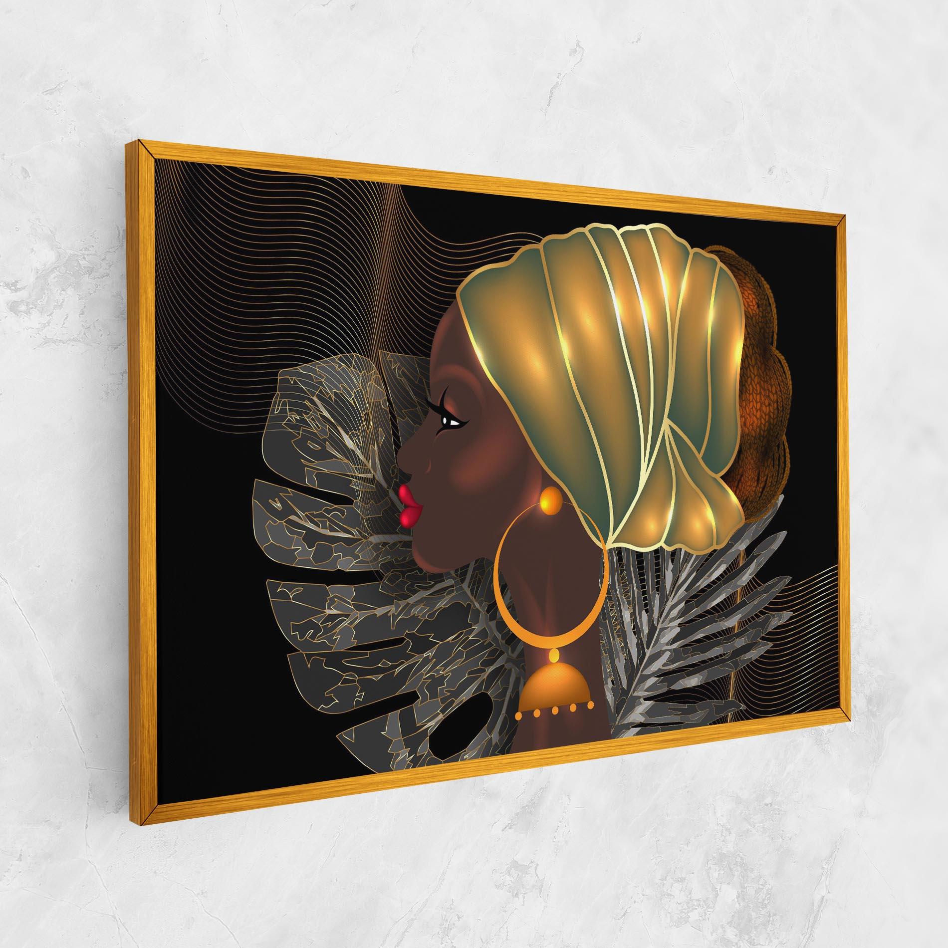 Картина на платно African Gold Leaf mockup 1