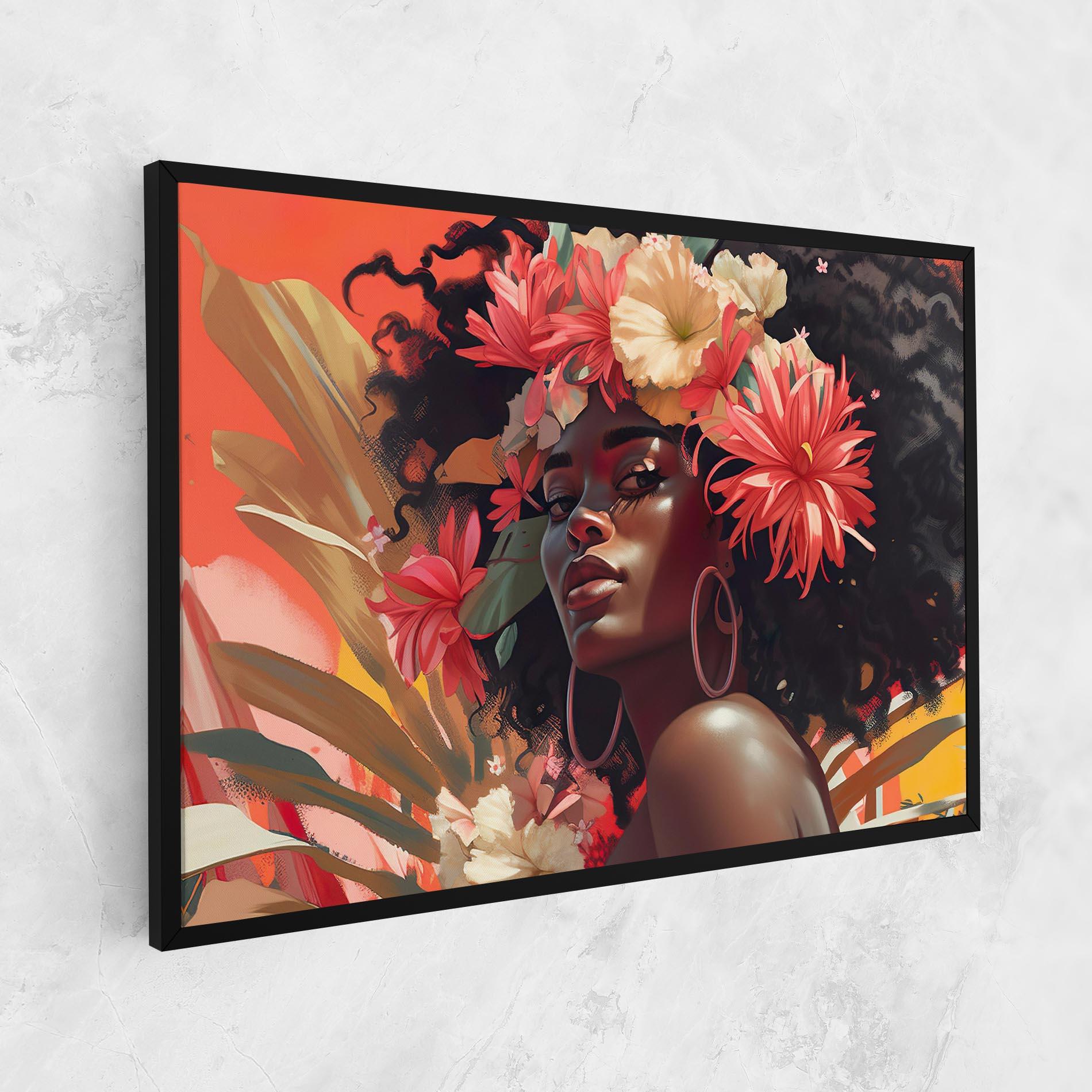 Картина на платно African Flower Woman mockup 1