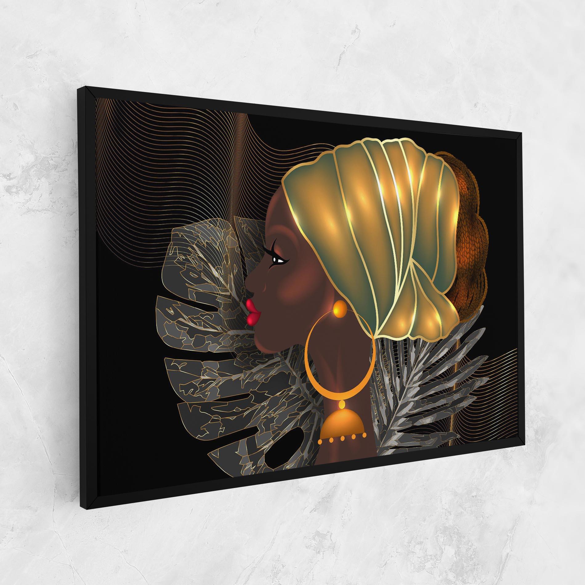 Картина на платно African Gold Leaf mockup 1