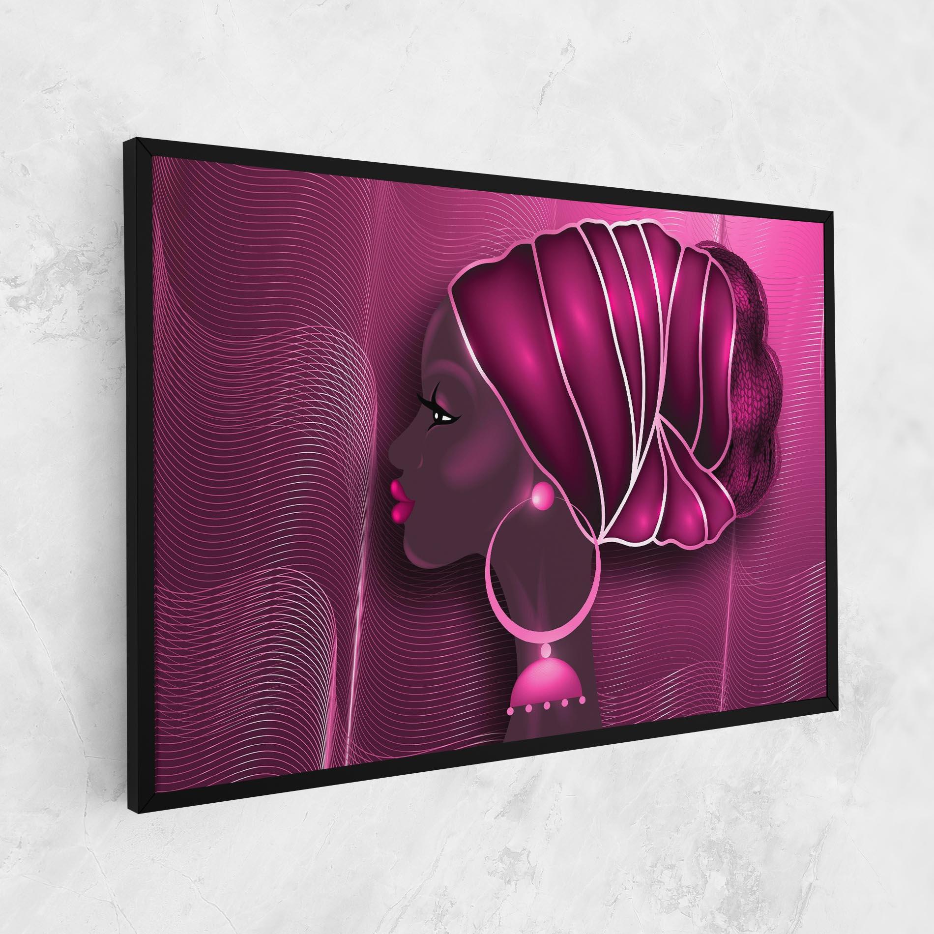 Картина на платно African Pink Woman mockup 1