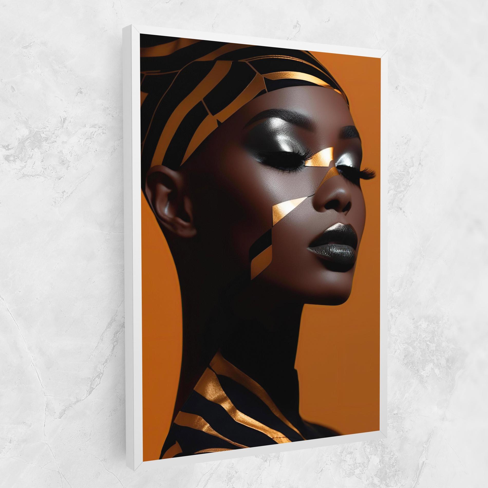 Картина на платно African Woman On Orange mockup 1