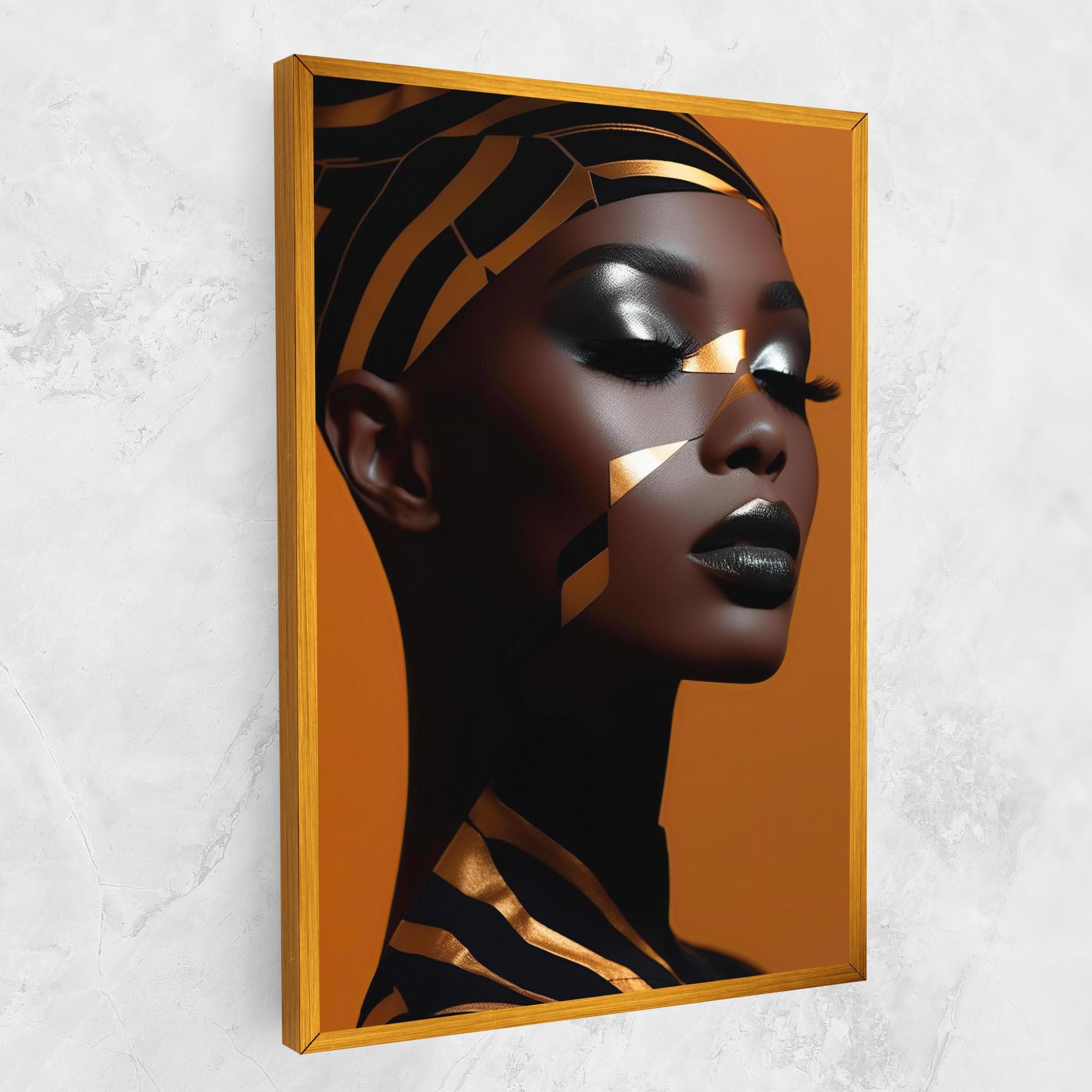 Картина на платно African Woman On Orange mockup 1