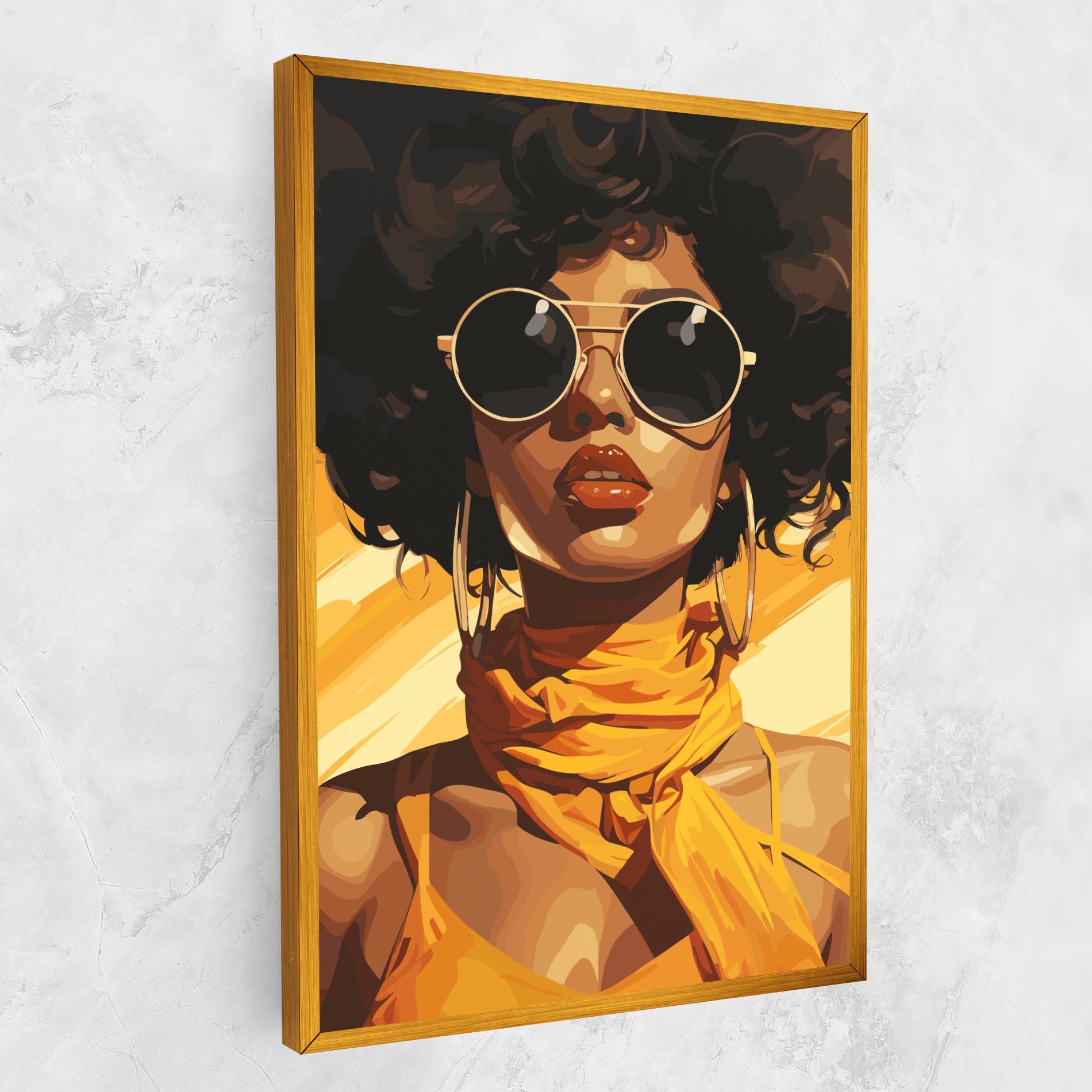 Картина на платно African Yellow Woman mockup 1
