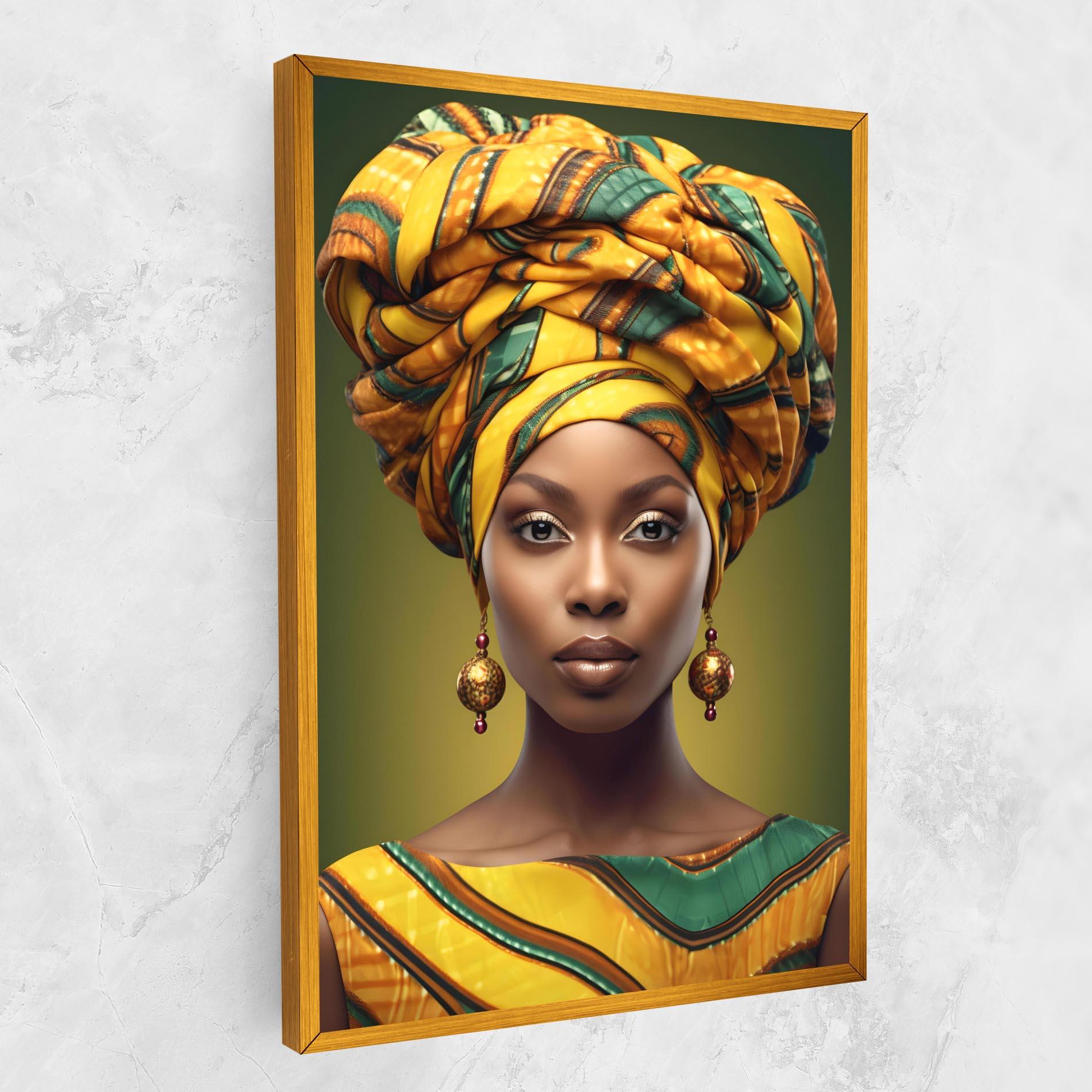 Картина на платно Yellow Scarf Woman mockup 1