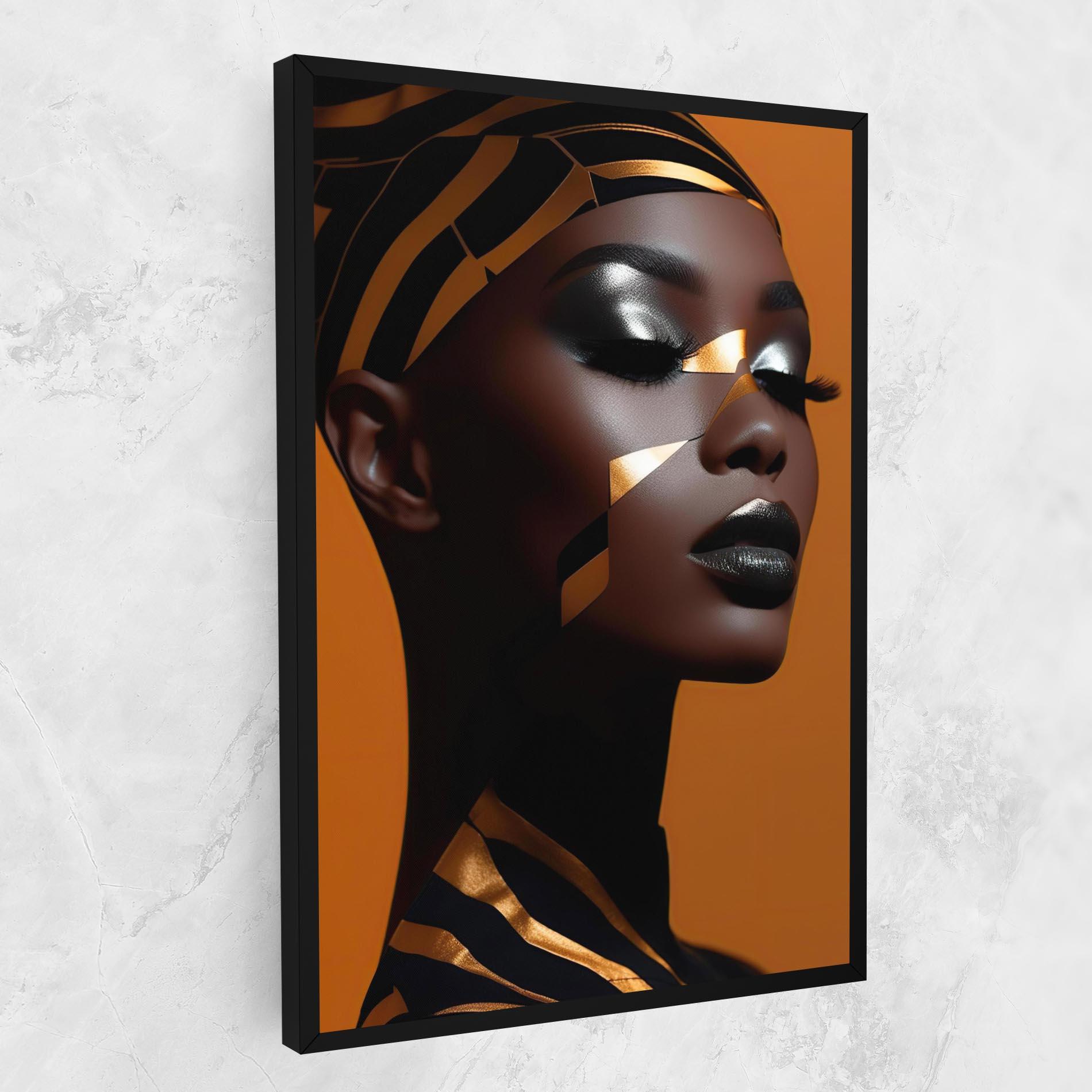 Картина на платно African Woman On Orange mockup 1