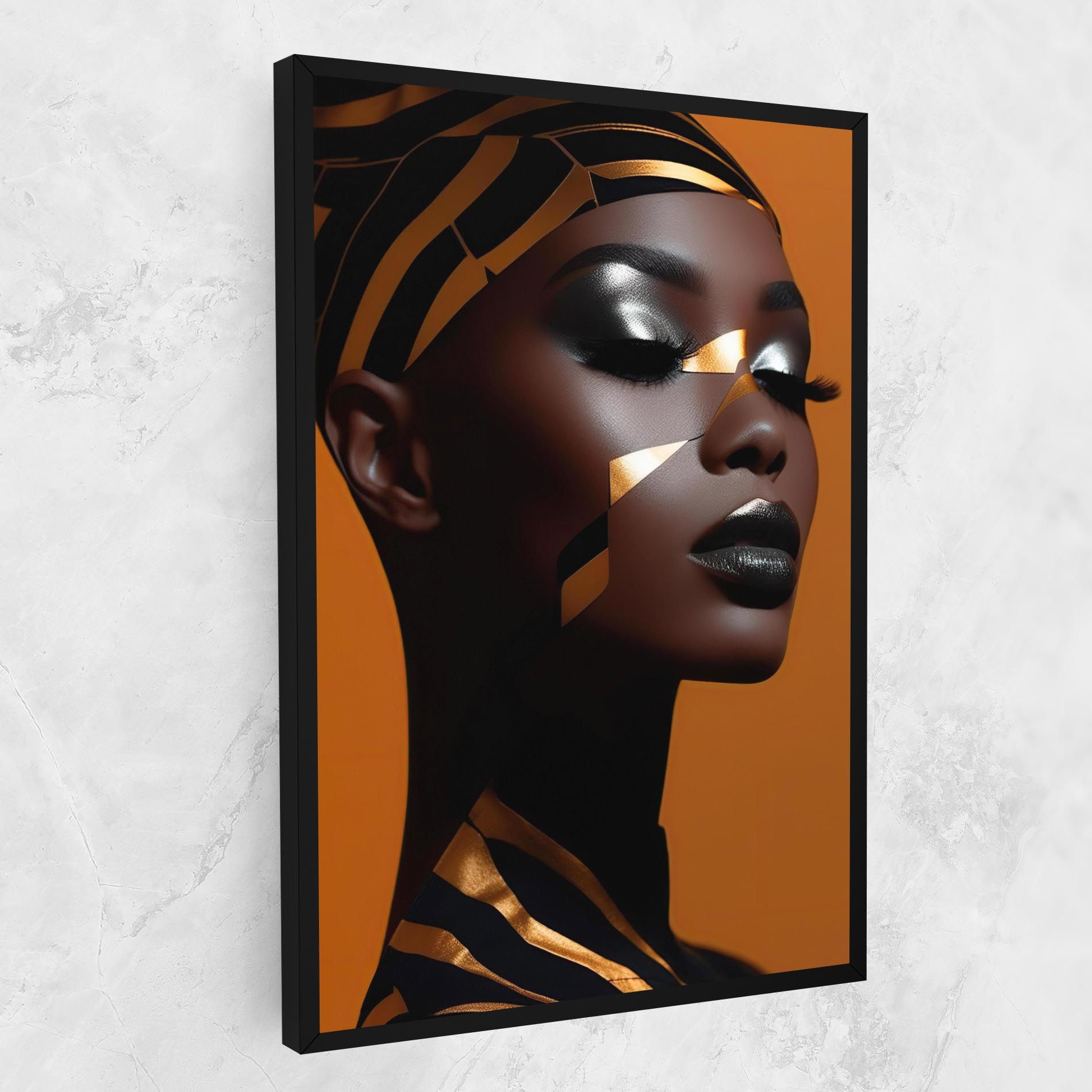 African Woman On Orange mockup 1