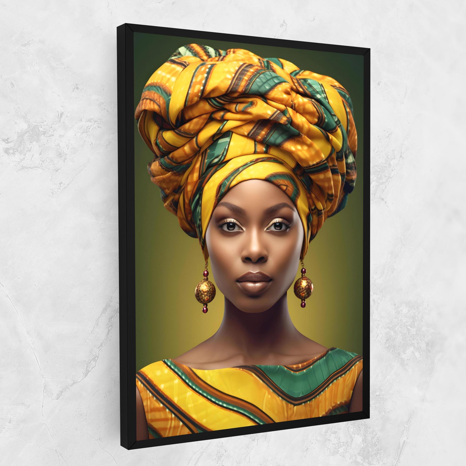 Картина на платно Yellow Scarf Woman mockup 1