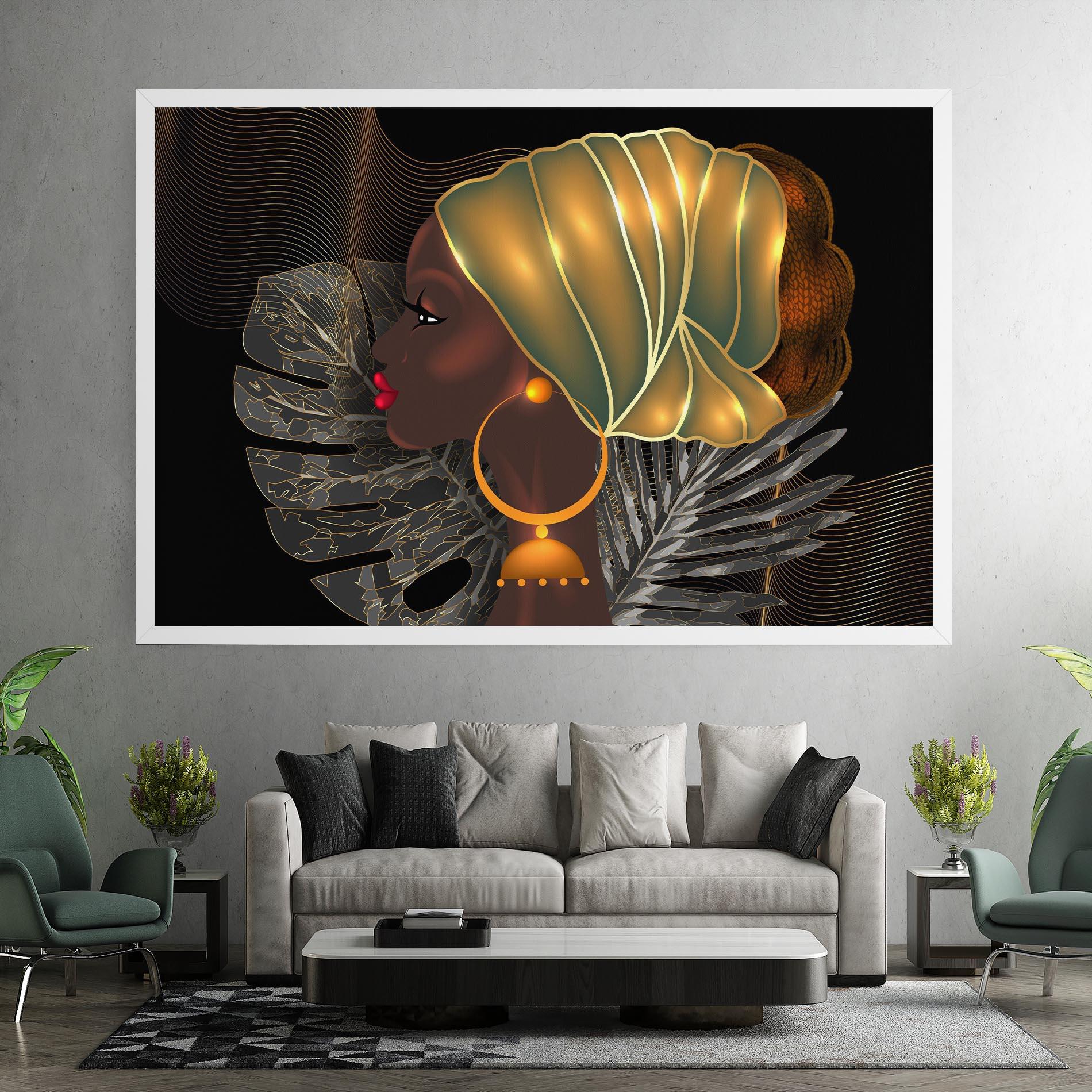 Картина на платно African Gold Leaf mockup 7