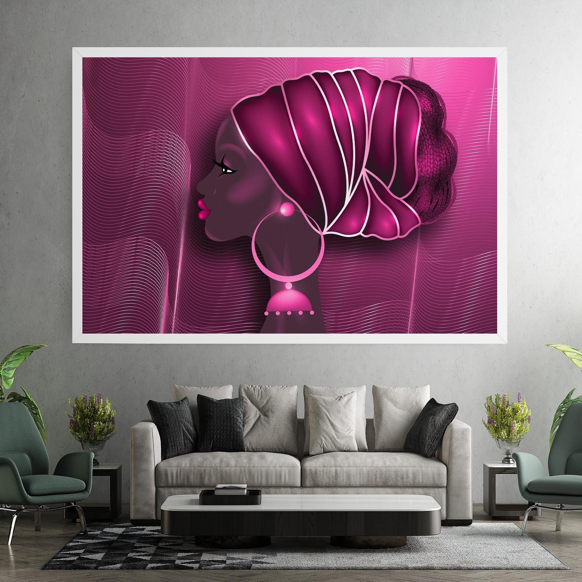 Картина на платно African Pink Woman mockup 7