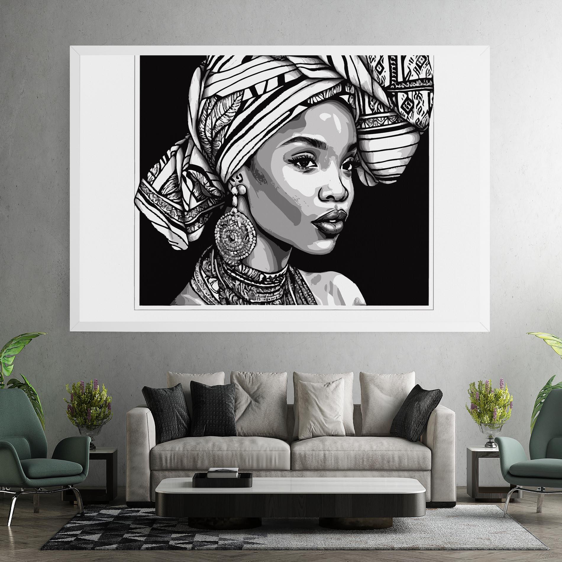 Картина на платно Beautiful African Lady mockup 7