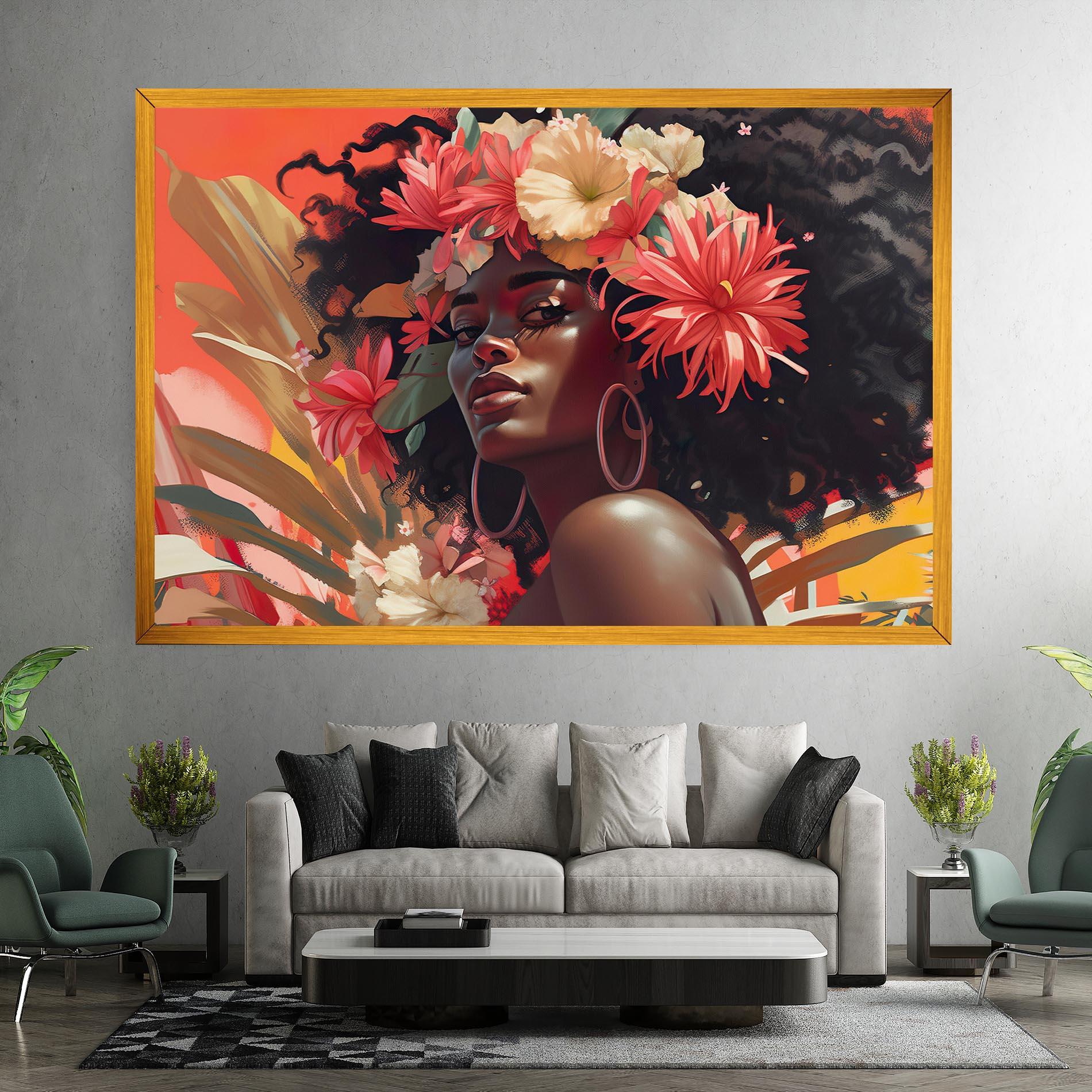 Картина на платно African Flower Woman mockup 7