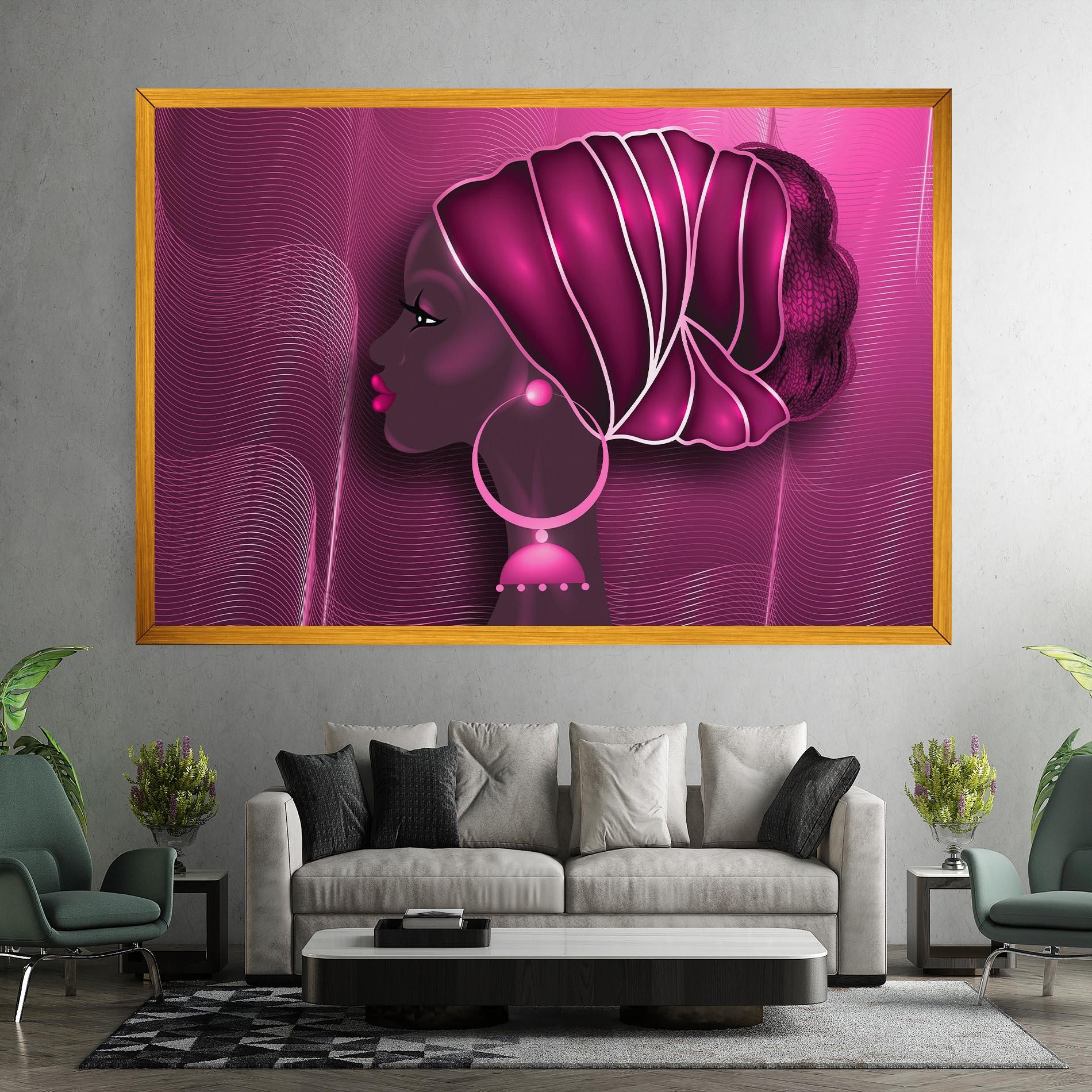 Картина на платно African Pink Woman mockup 7