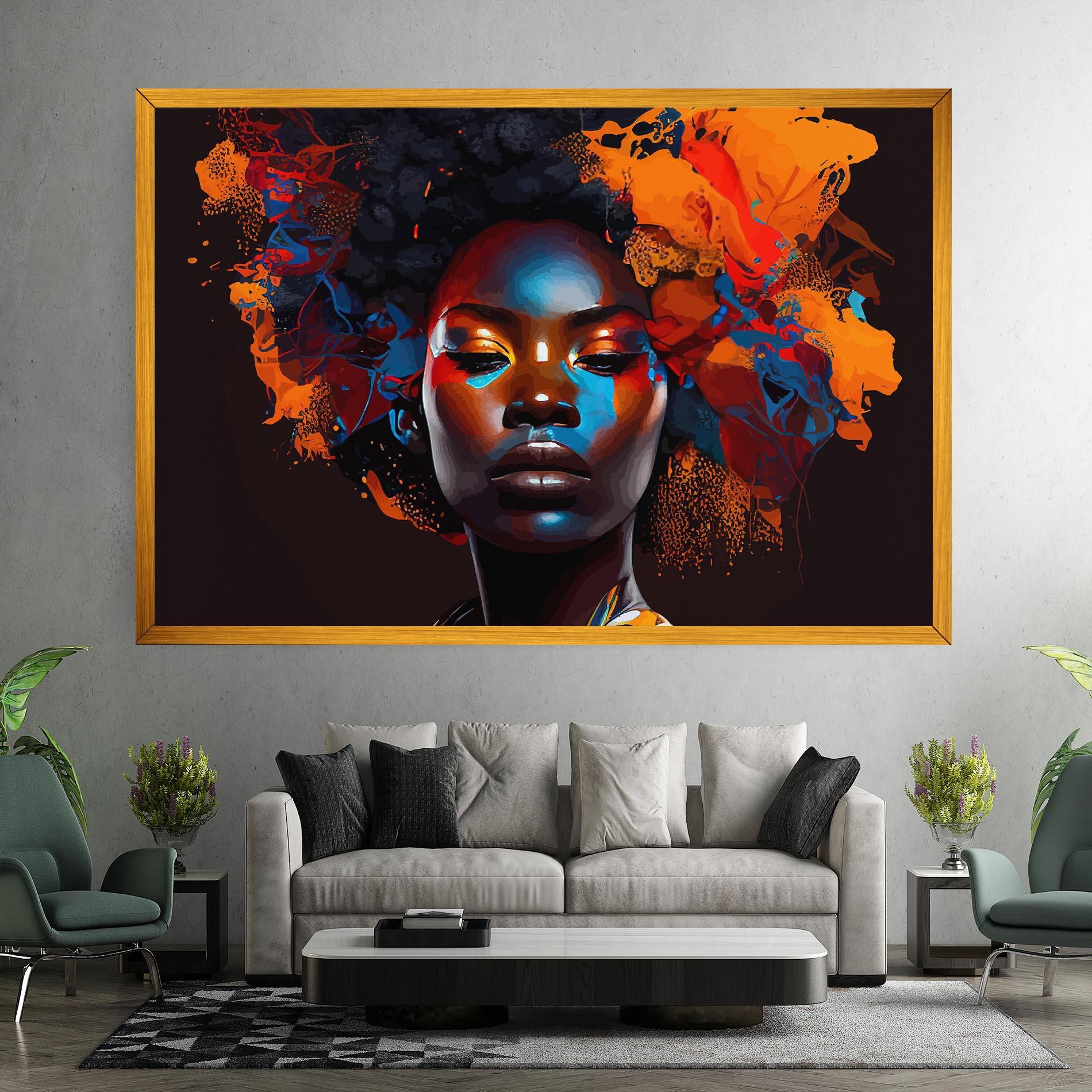 Картина на платно Africat Yellow Hair mockup 7