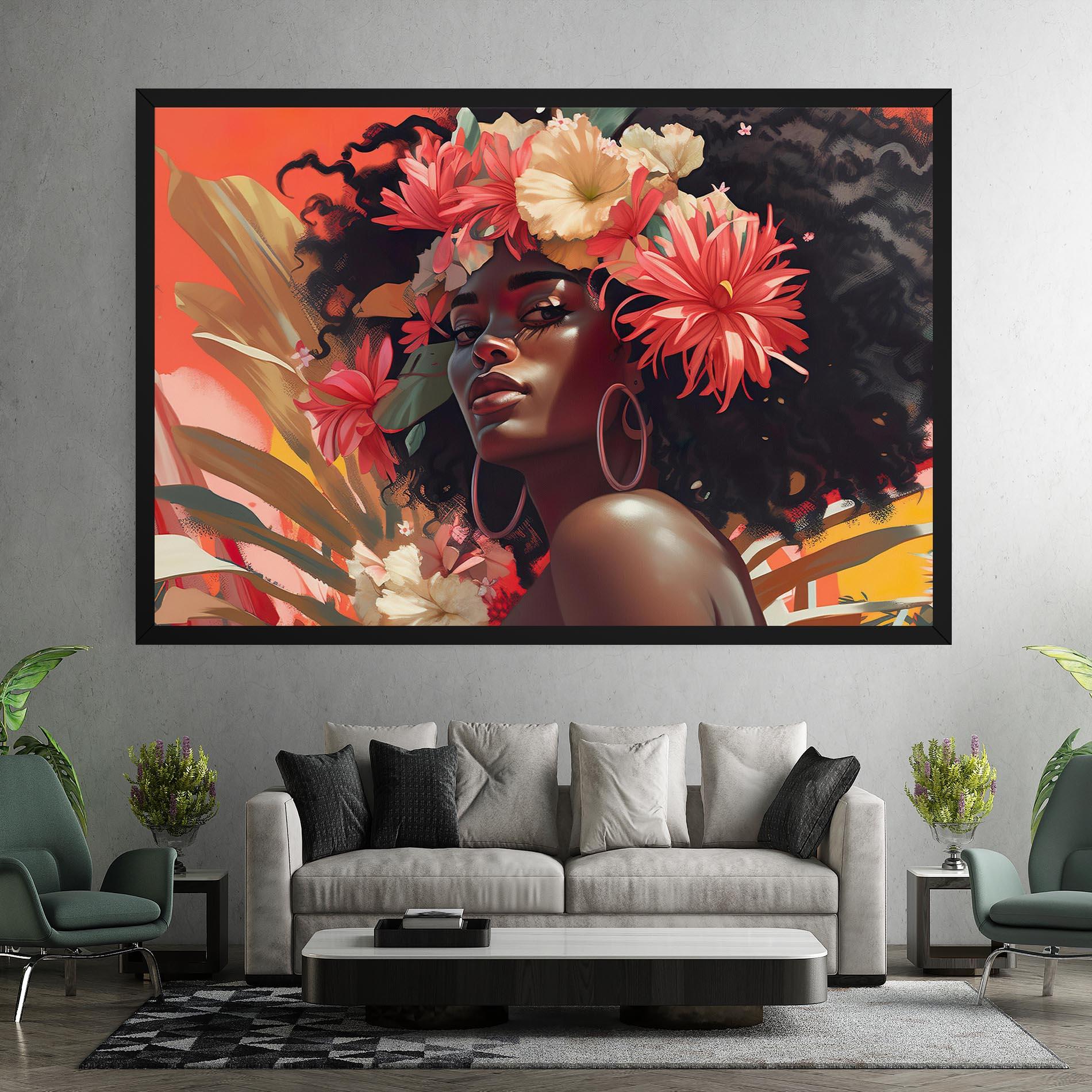 Картина на платно African Flower Woman mockup 7