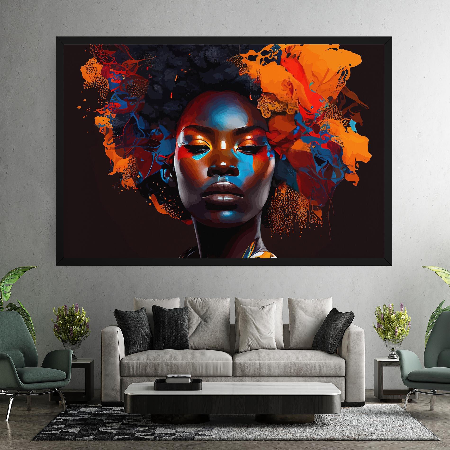 Картина на платно Africat Yellow Hair mockup 7