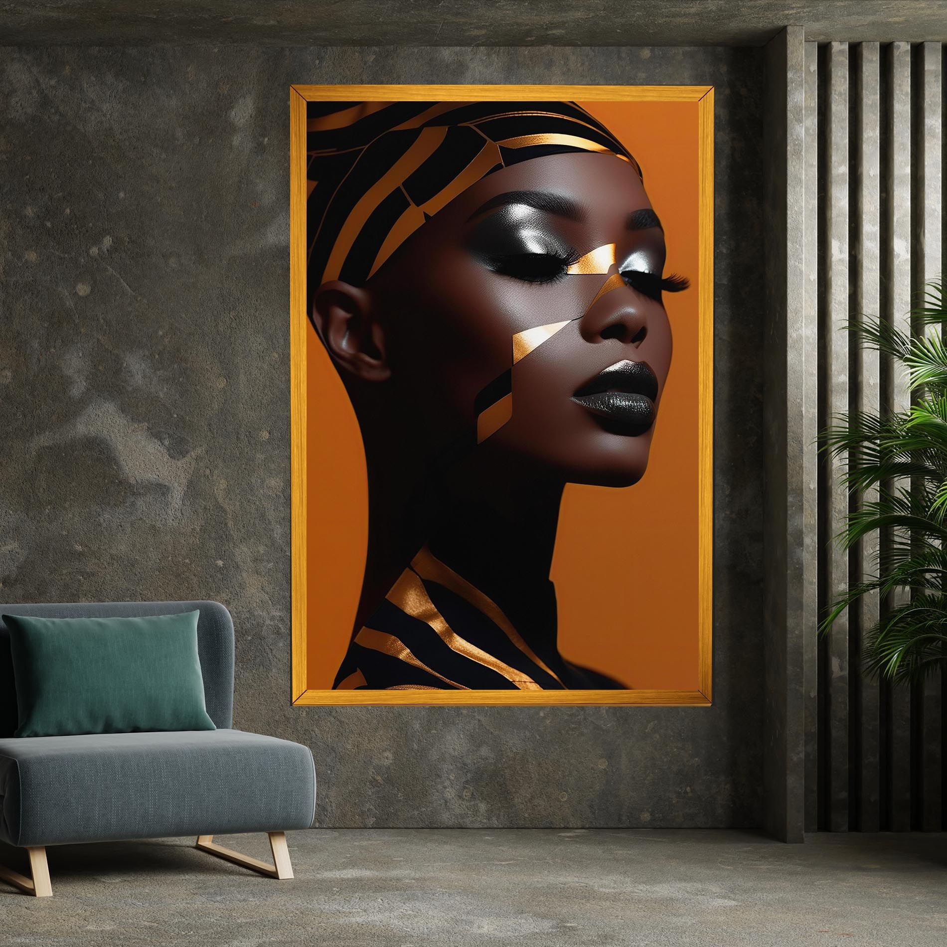 African Woman On Orange mockup 7