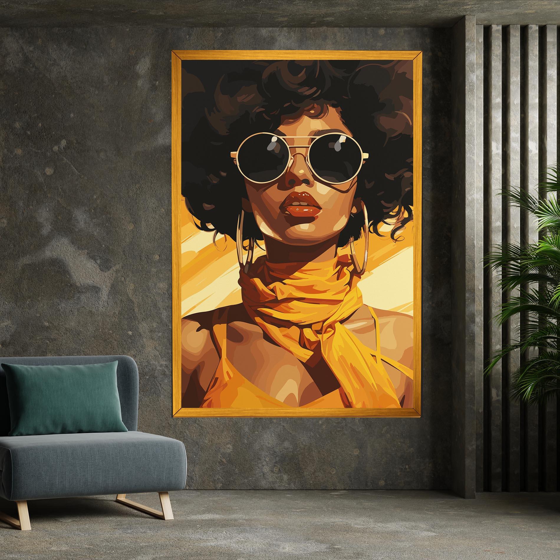 Картина на платно African Yellow Woman mockup 7