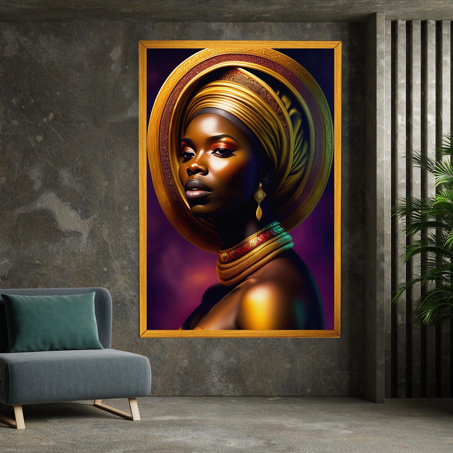 Картина на платно Golden Crown Woman mockup 7