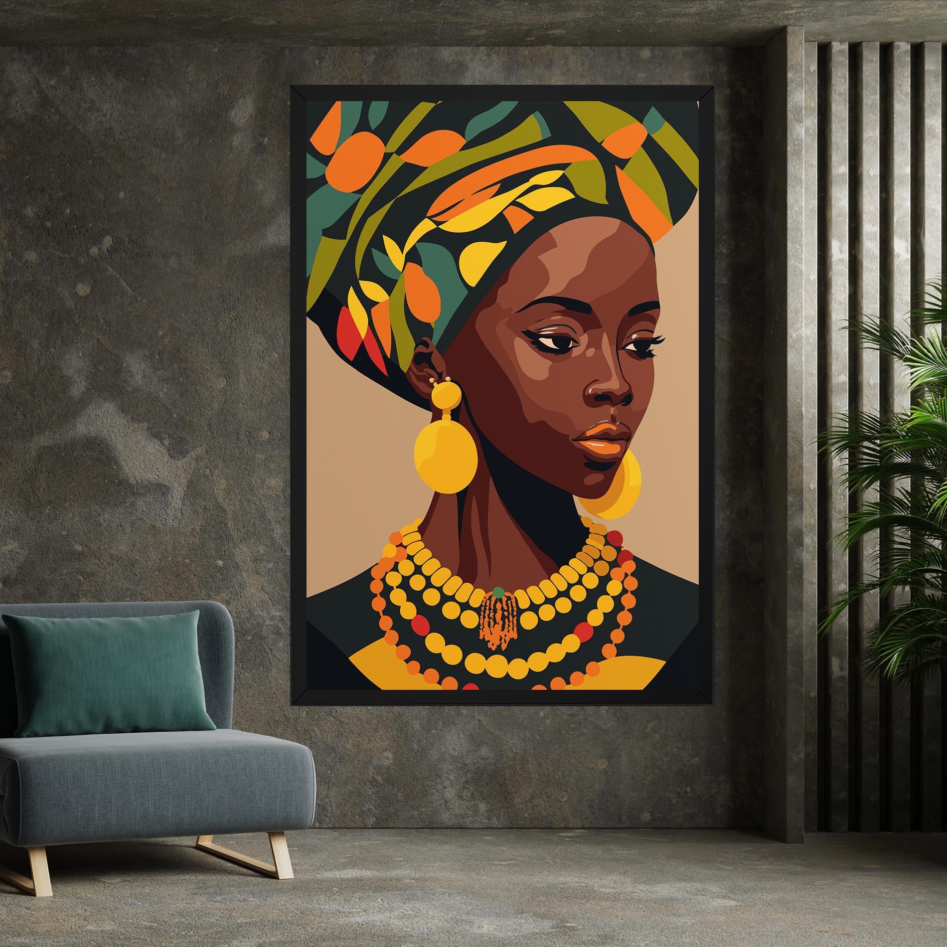 Картина на платно African Earrings mockup 7