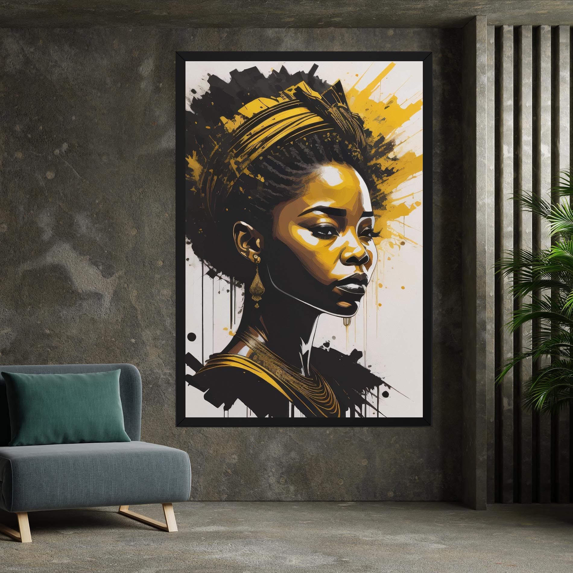 Gold African Woman mockup 7