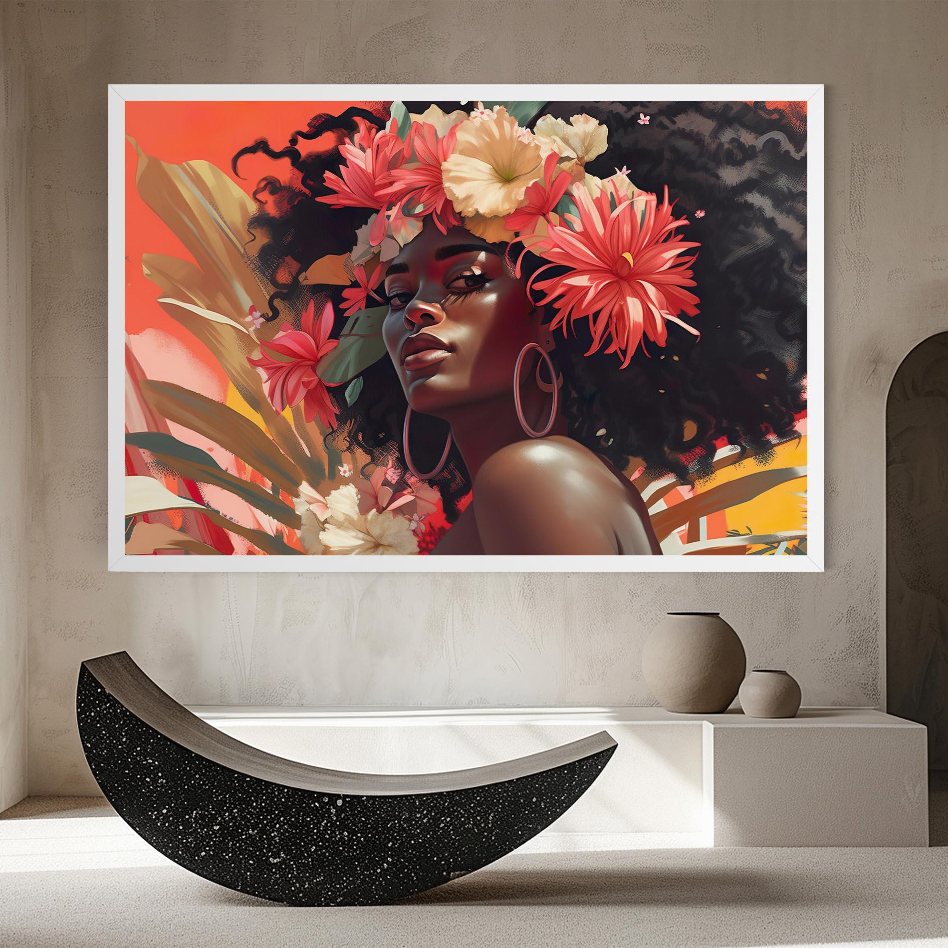 Картина на платно African Flower Woman mockup 8