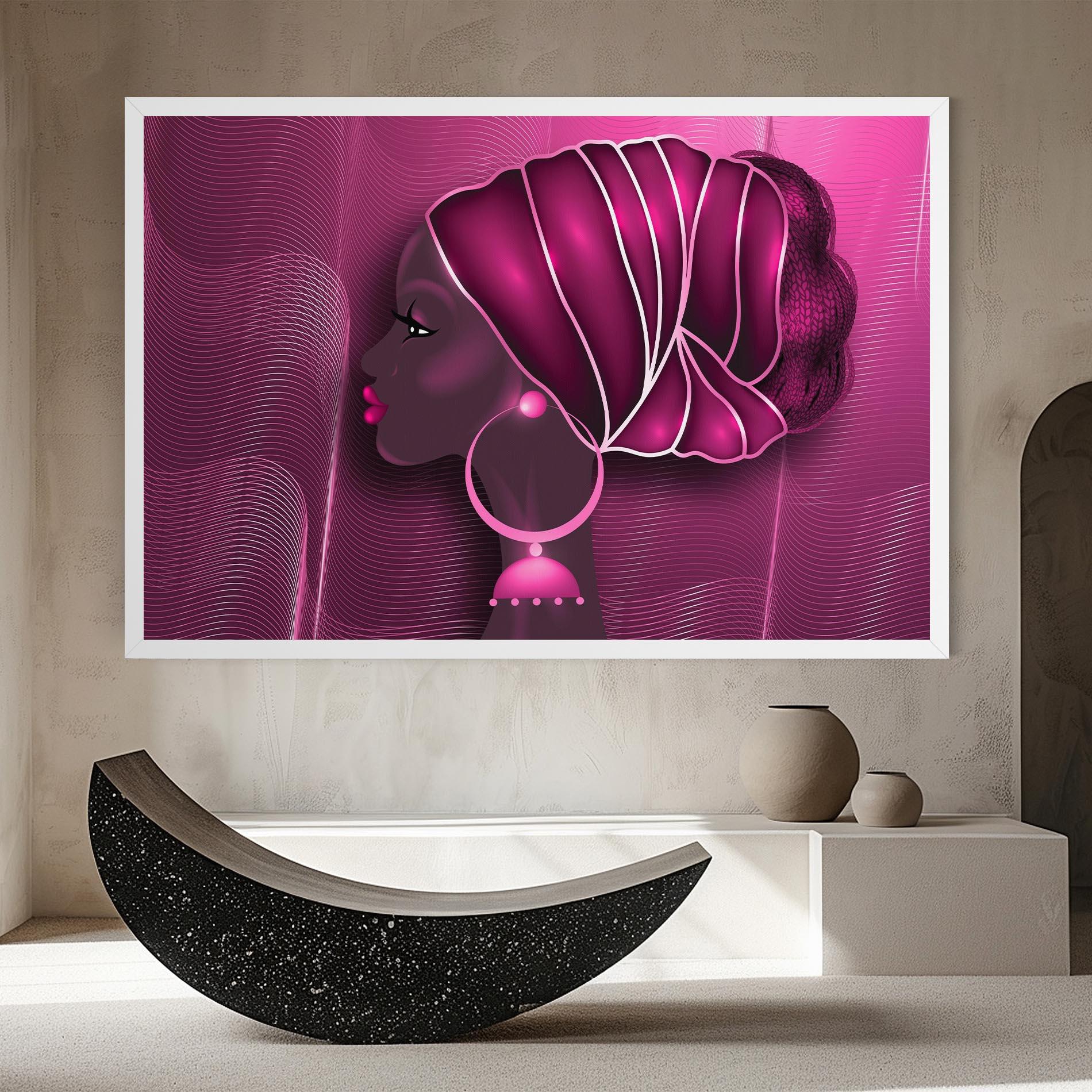 Картина на платно African Pink Woman mockup 8