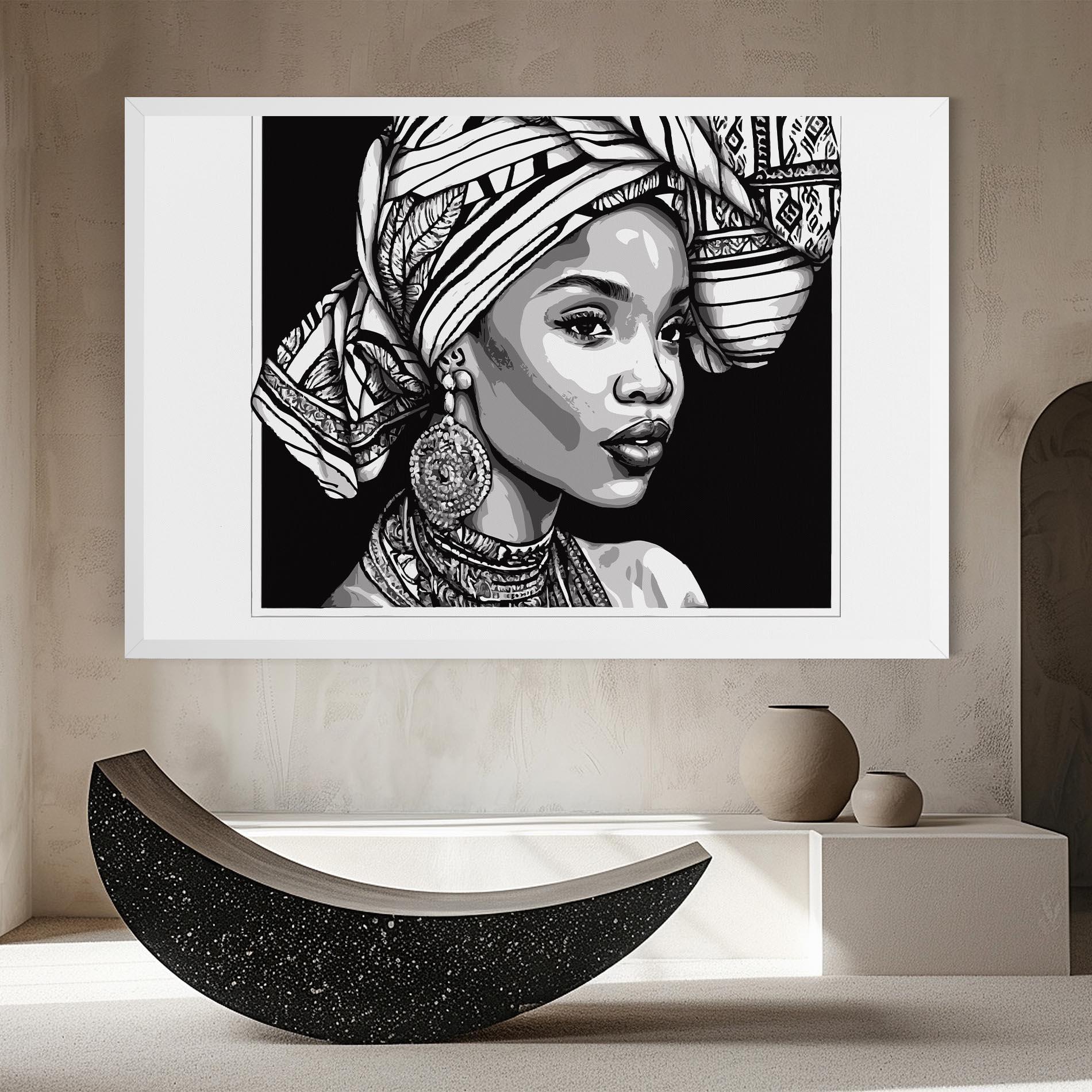 Картина на платно Beautiful African Lady mockup 8