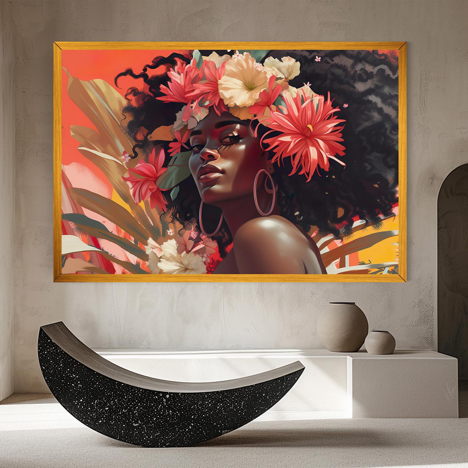 Картина на платно African Flower Woman mockup 8