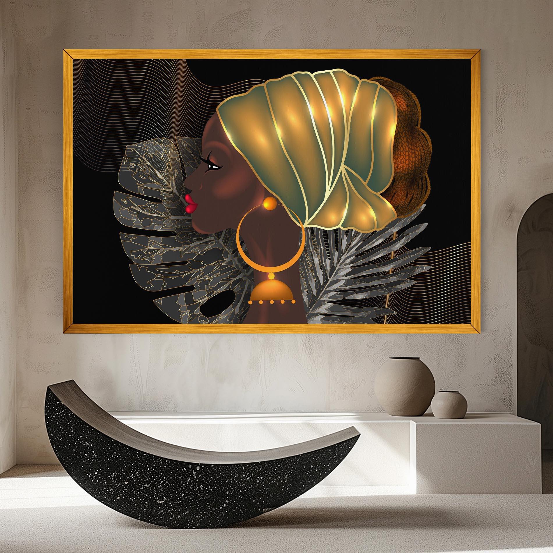 Картина на платно African Gold Leaf mockup 8