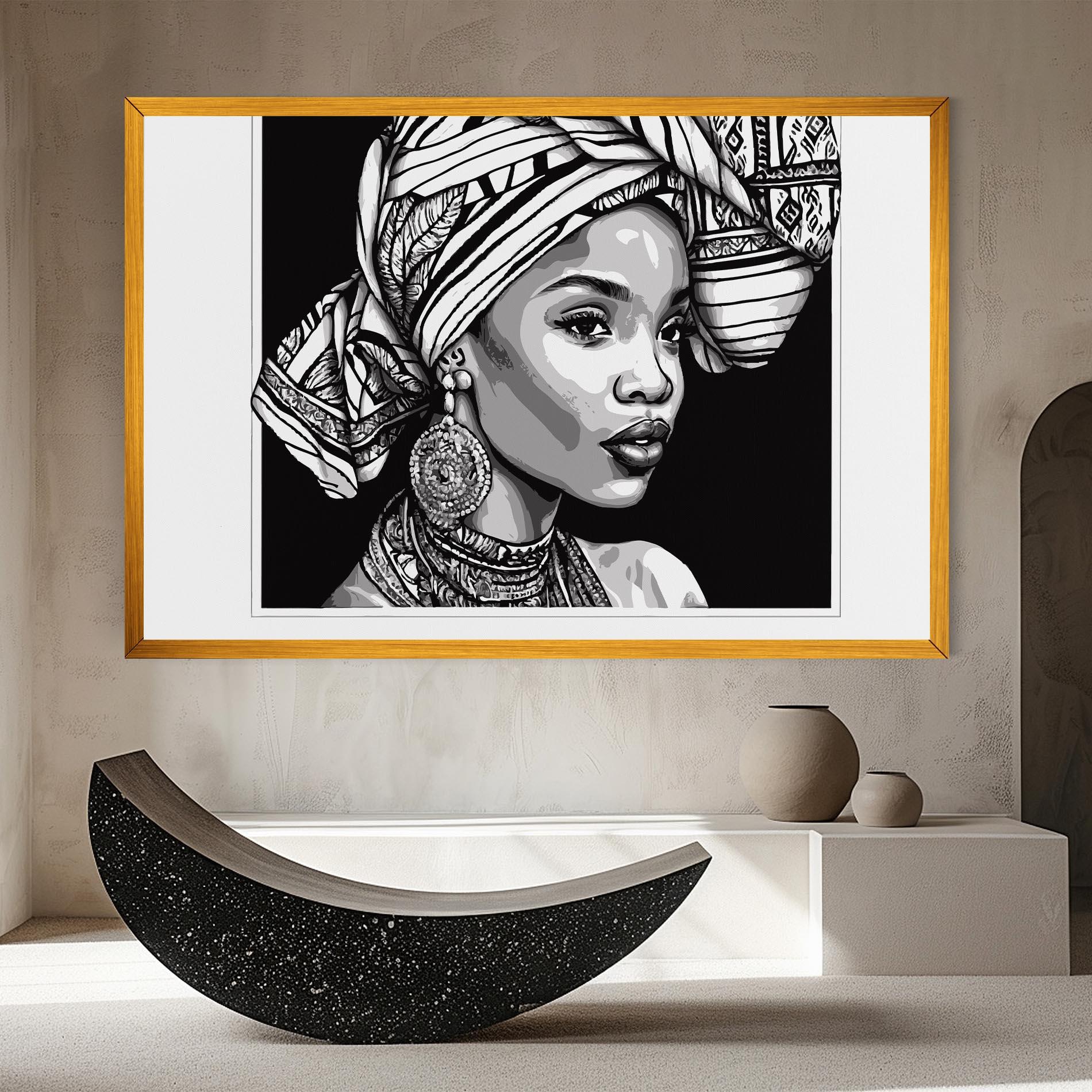 Картина на платно Beautiful African Lady mockup 8