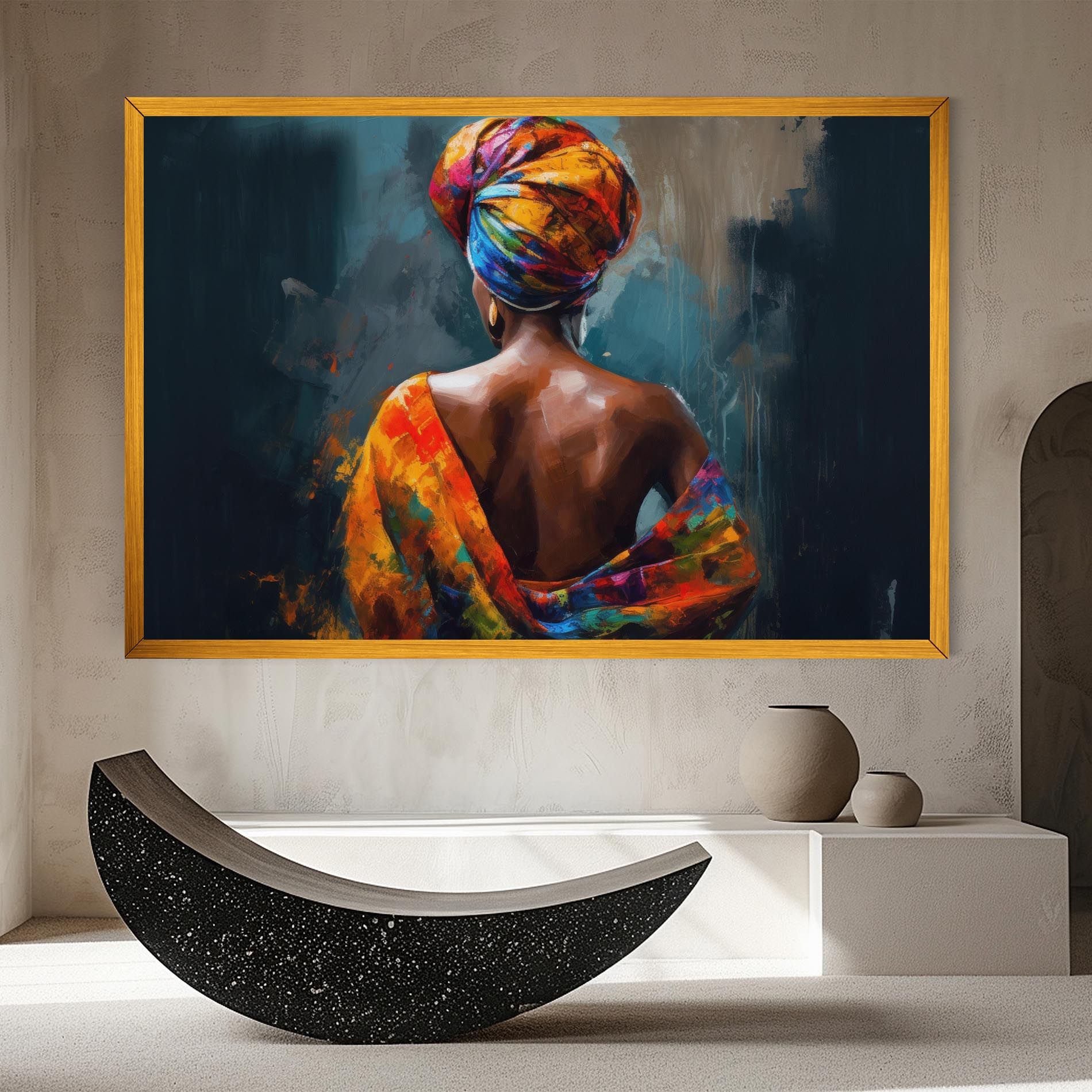 Colorful Turban Woman mockup 8