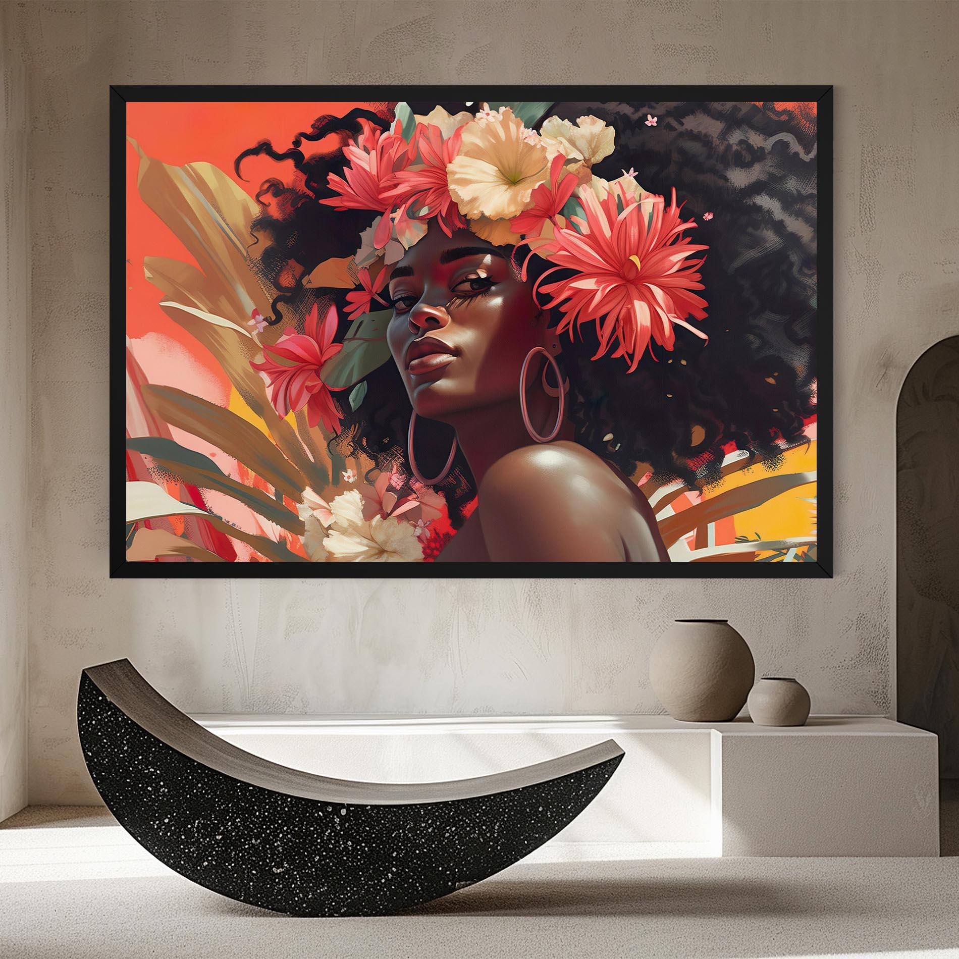 Картина на платно African Flower Woman mockup 8