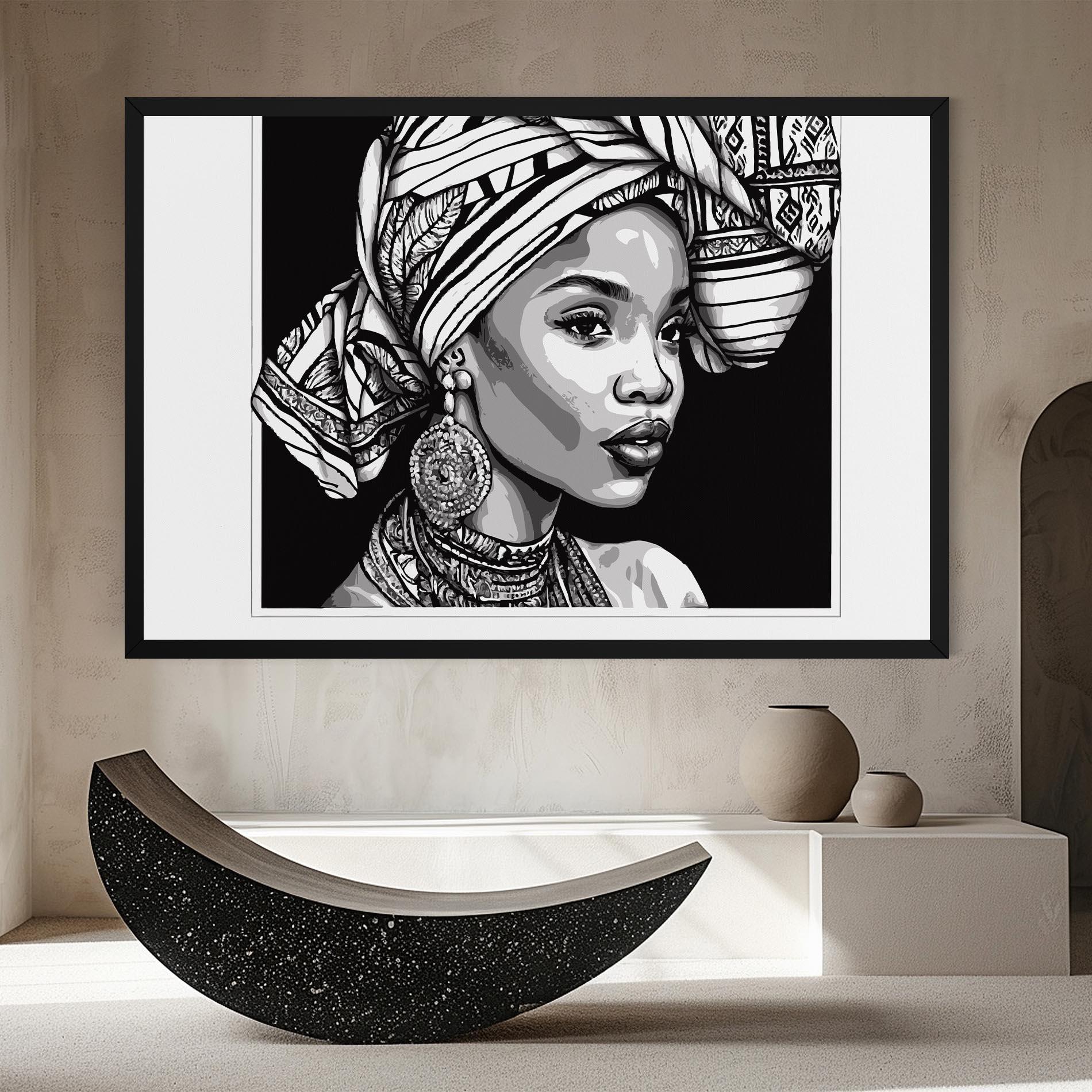 Картина на платно Beautiful African Lady mockup 8