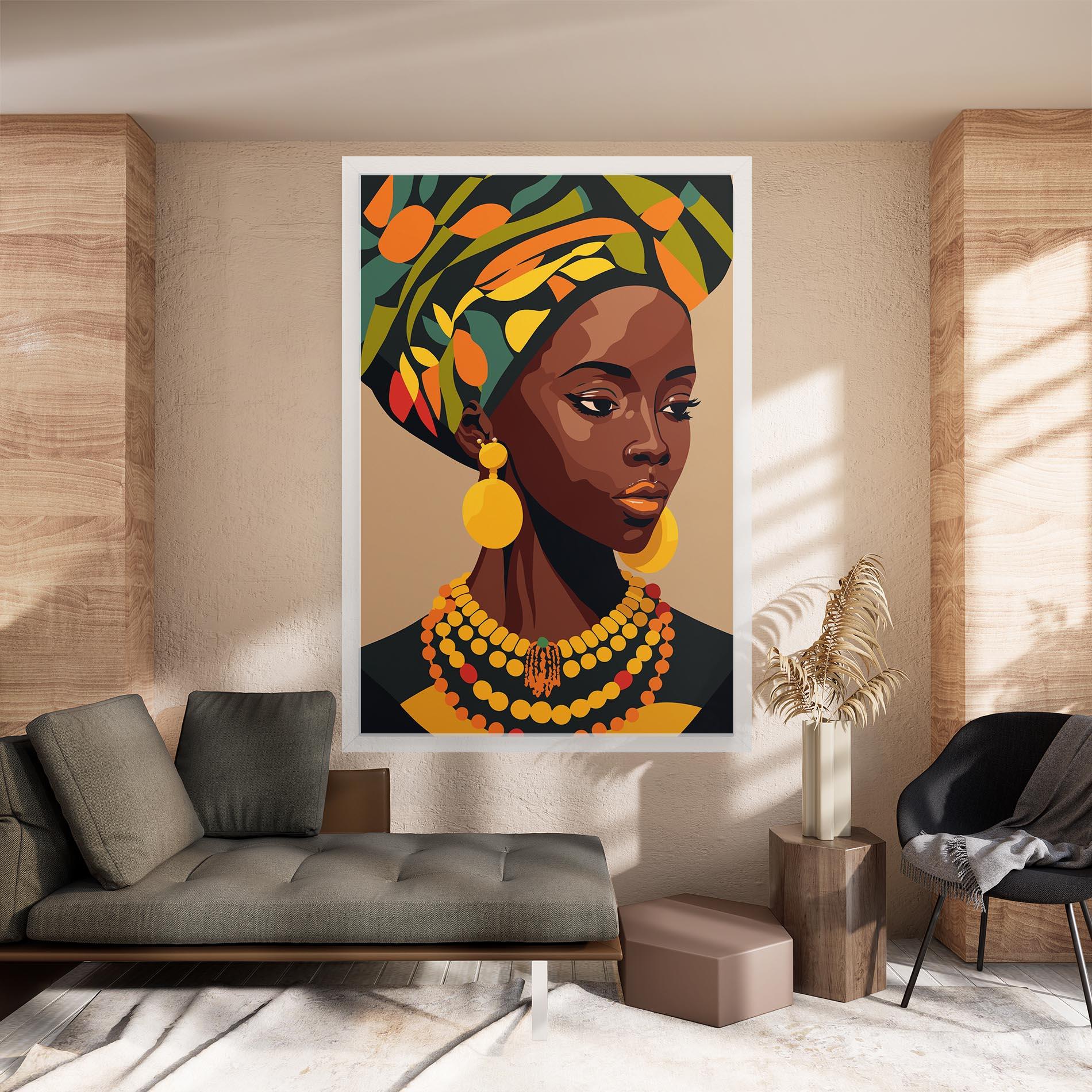 Картина на платно African Earrings mockup 8