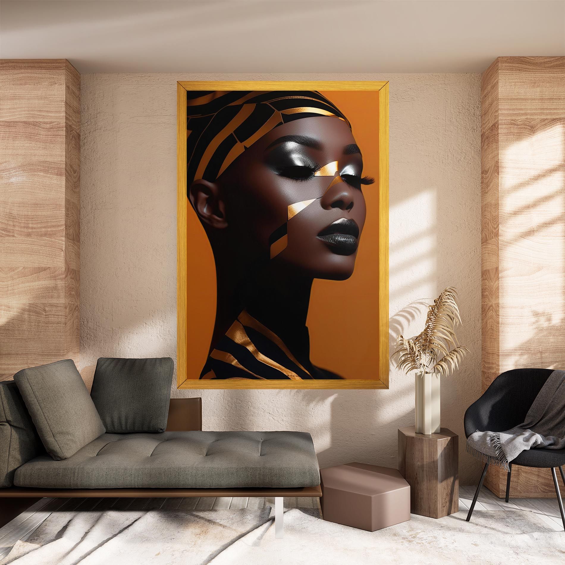 African Woman On Orange mockup 8