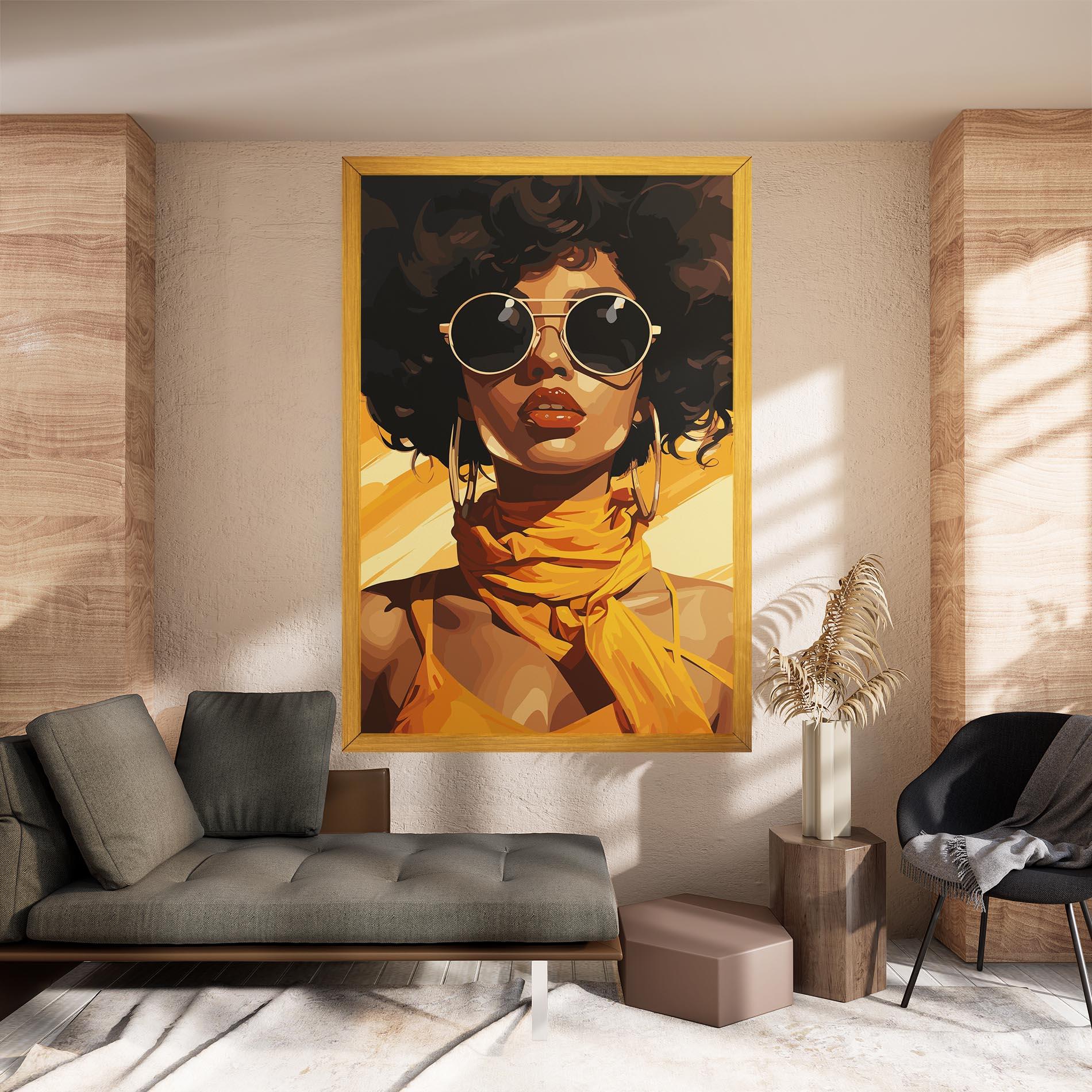 Картина на платно African Yellow Woman mockup 8