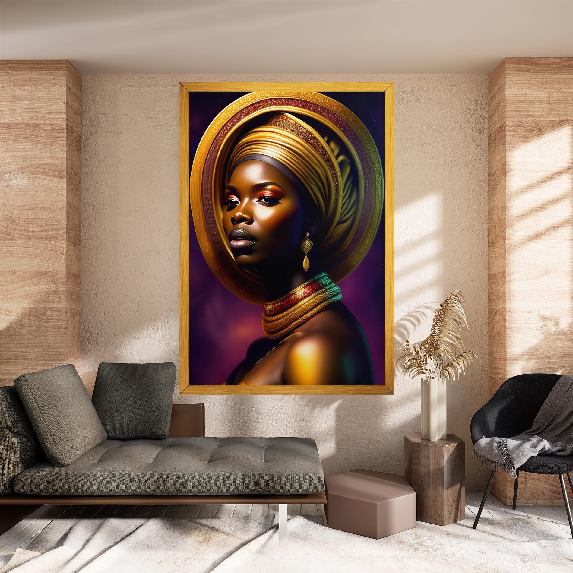 Картина на платно Golden Crown Woman mockup 8