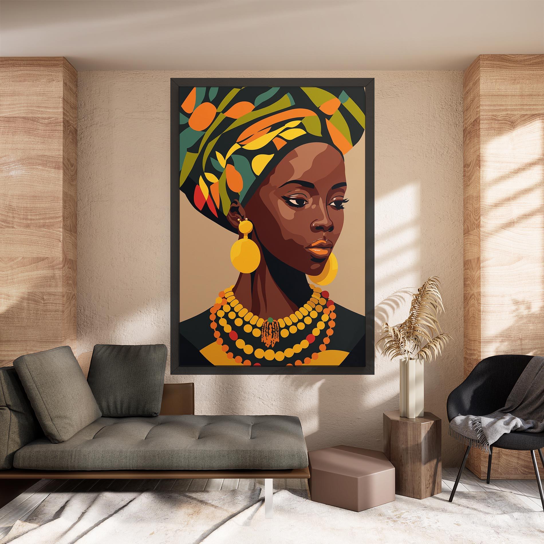 Картина на платно African Earrings mockup 8