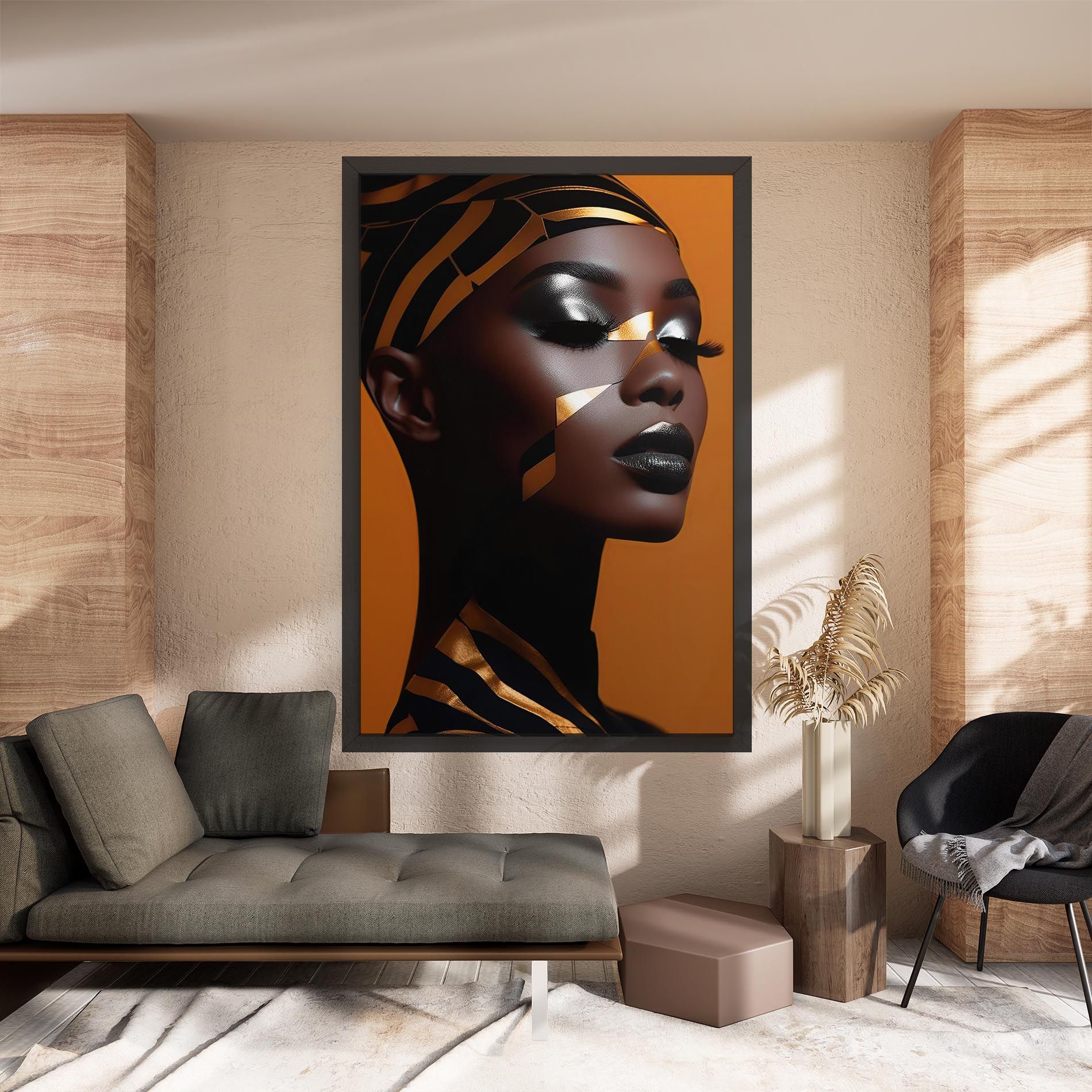 African Woman On Orange mockup 8