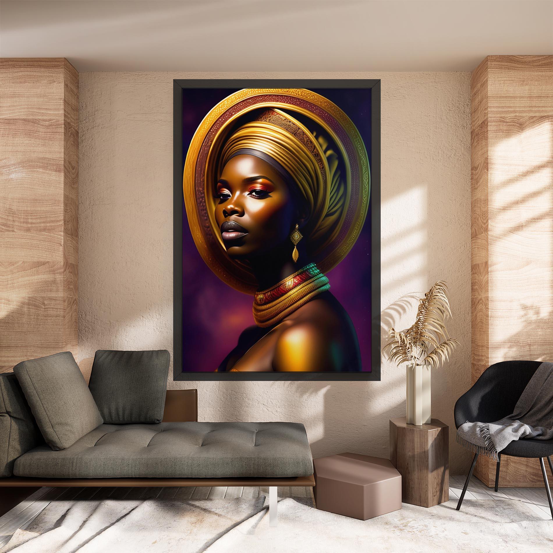 Картина на платно Golden Crown Woman mockup 8