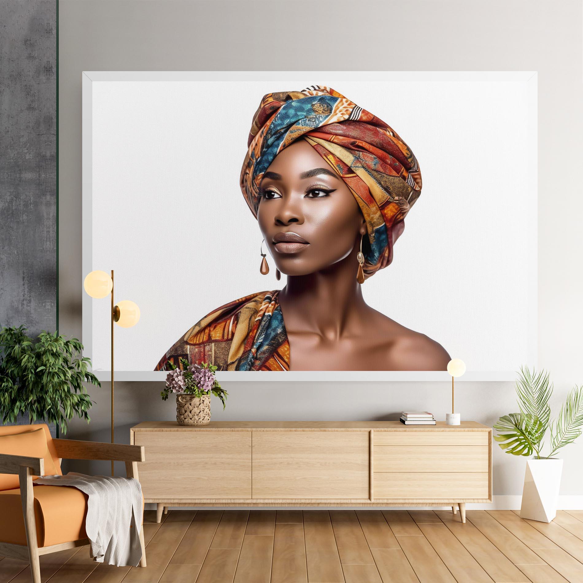 Картина на платно African Woman Turban mockup 9
