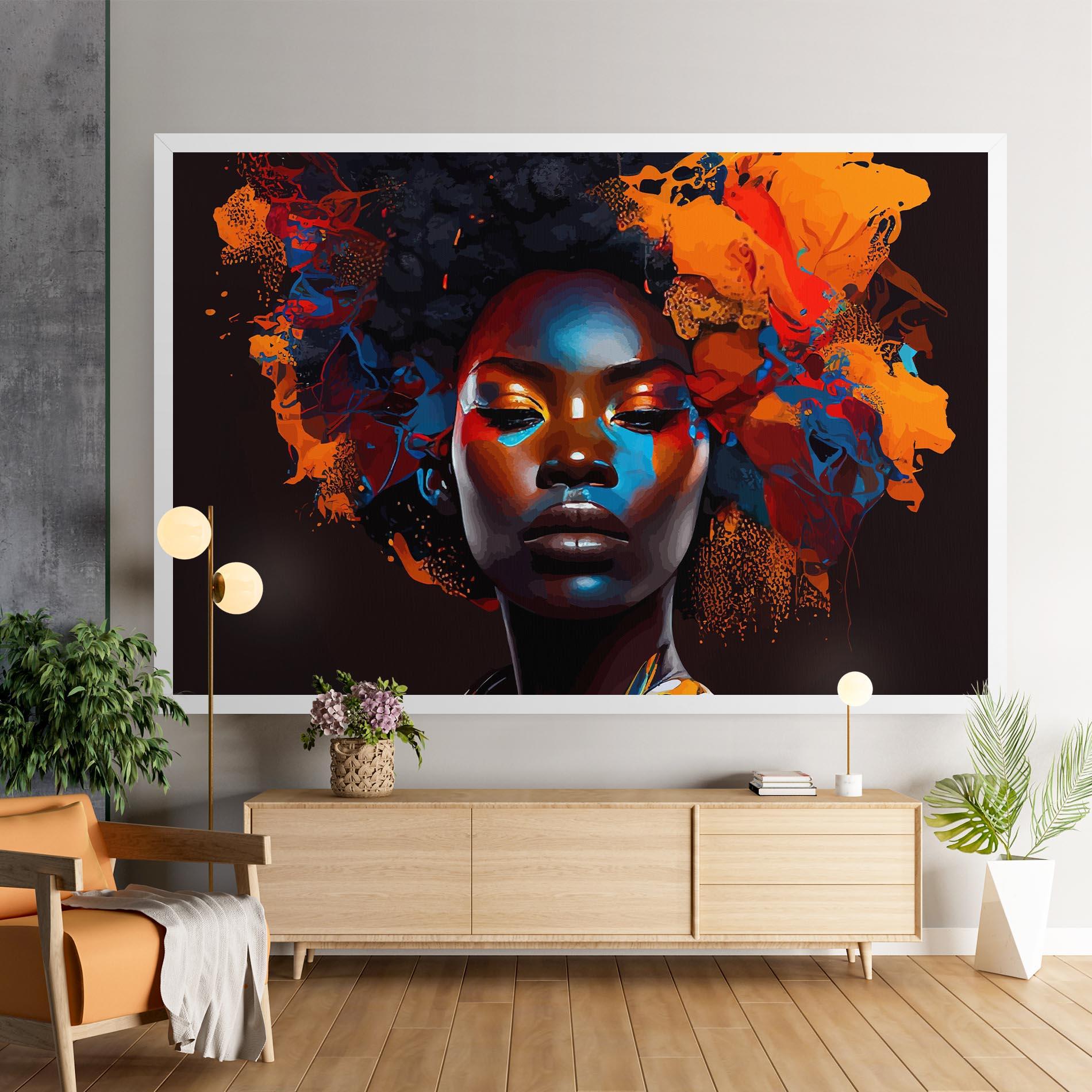 Картина на платно Africat Yellow Hair mockup 9