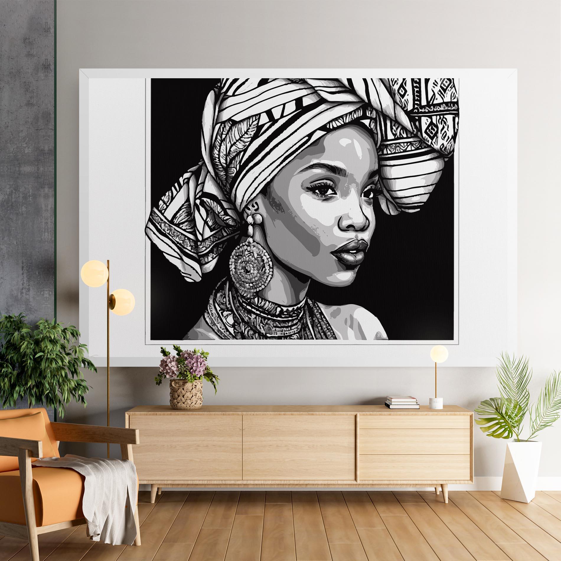 Картина на платно Beautiful African Lady mockup 9