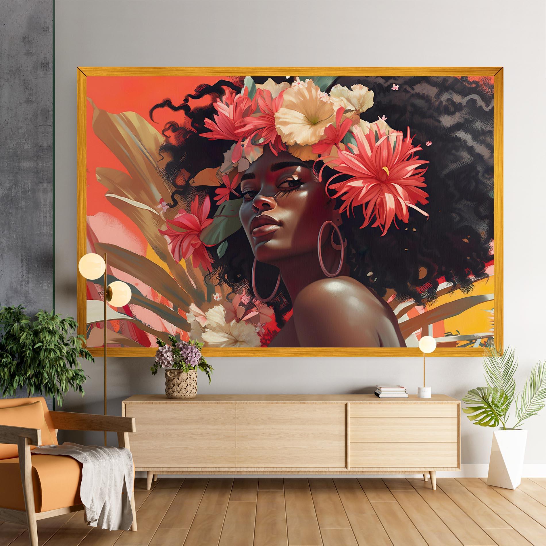 Картина на платно African Flower Woman mockup 9