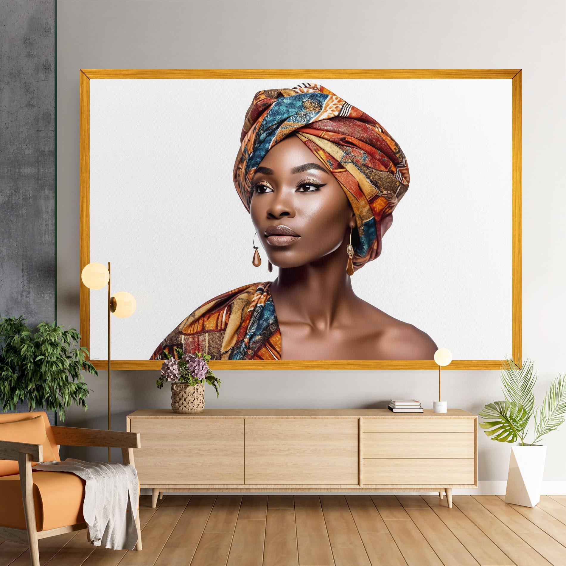 Картина на платно African Woman Turban mockup 9